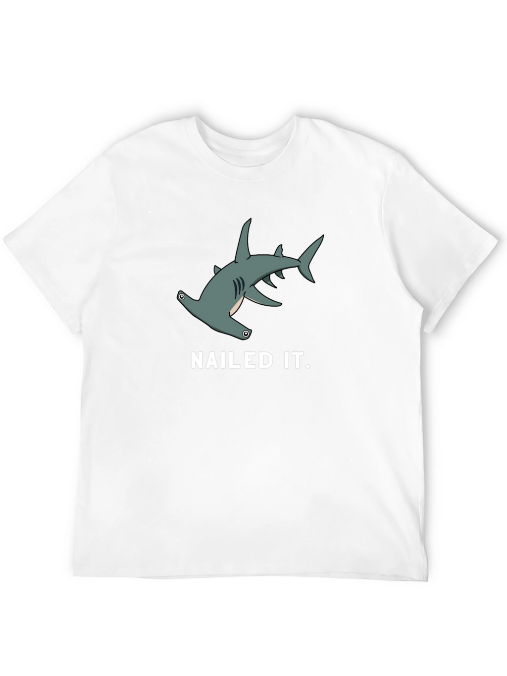 Nailed It! Hammerhead Shark Graphic Tee - Black Cotton