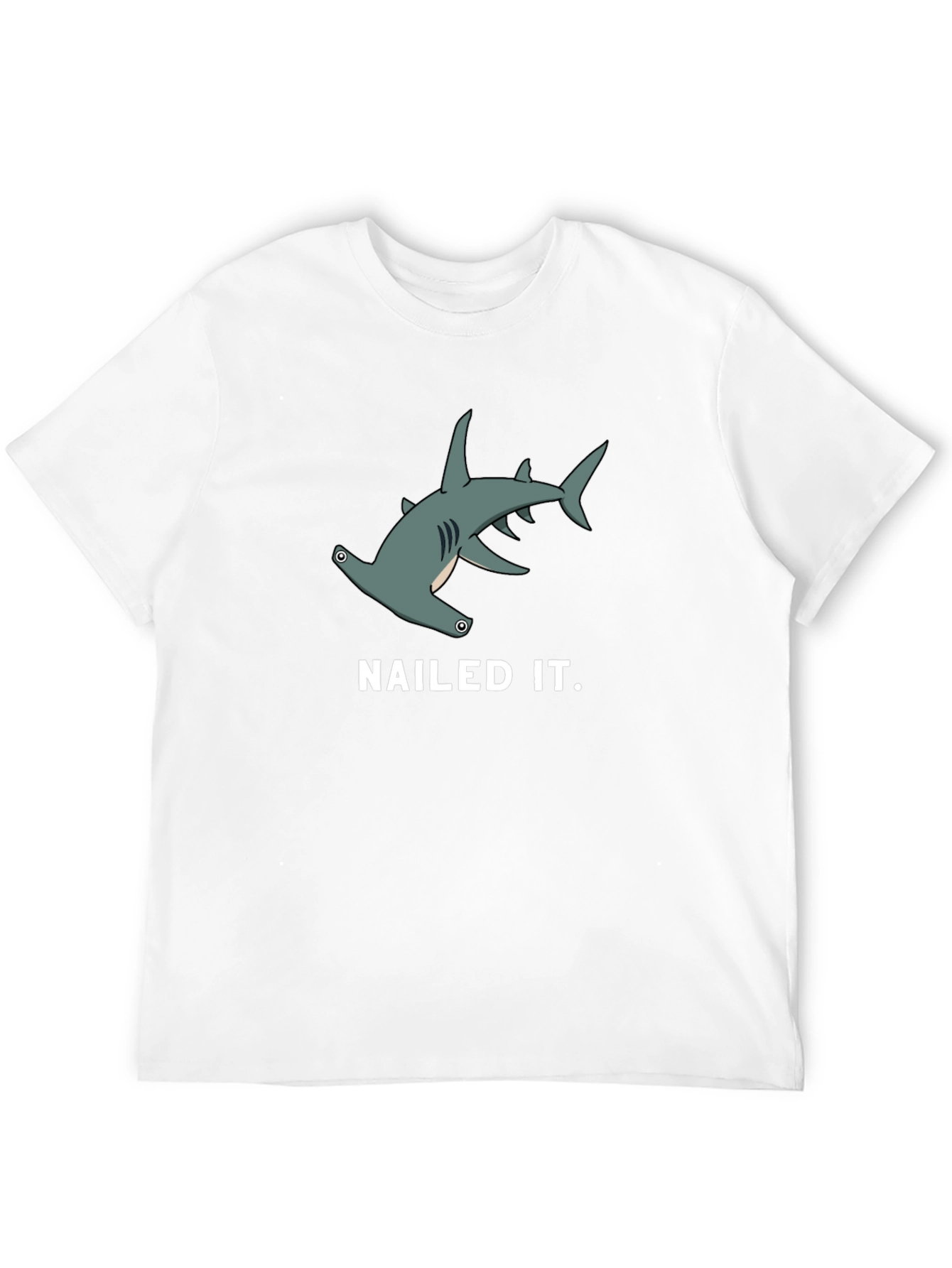 Nailed It! Hammerhead Shark Graphic Tee - Black Cotton
