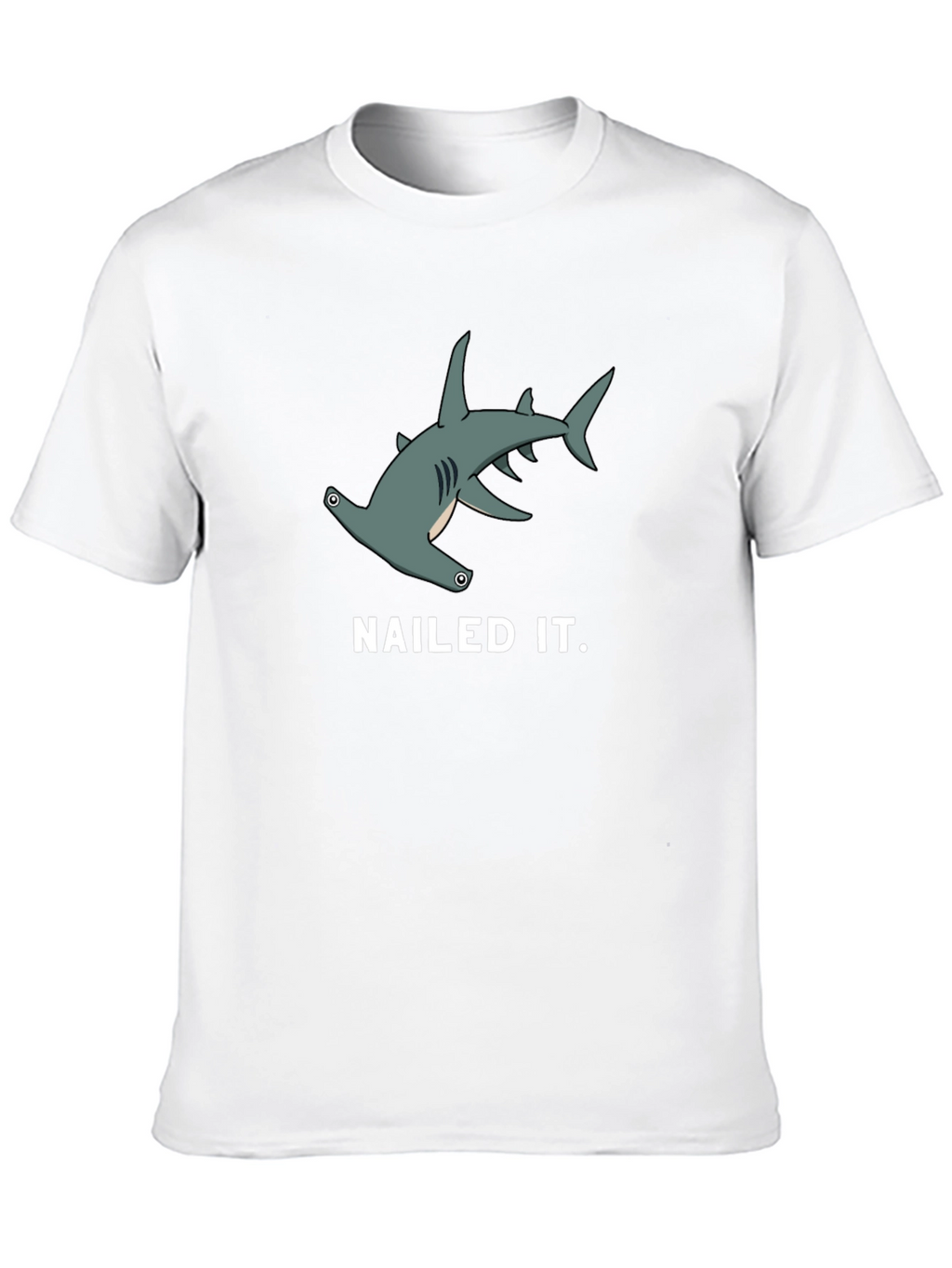 Nailed It! Hammerhead Shark Graphic Tee - Black Cotton