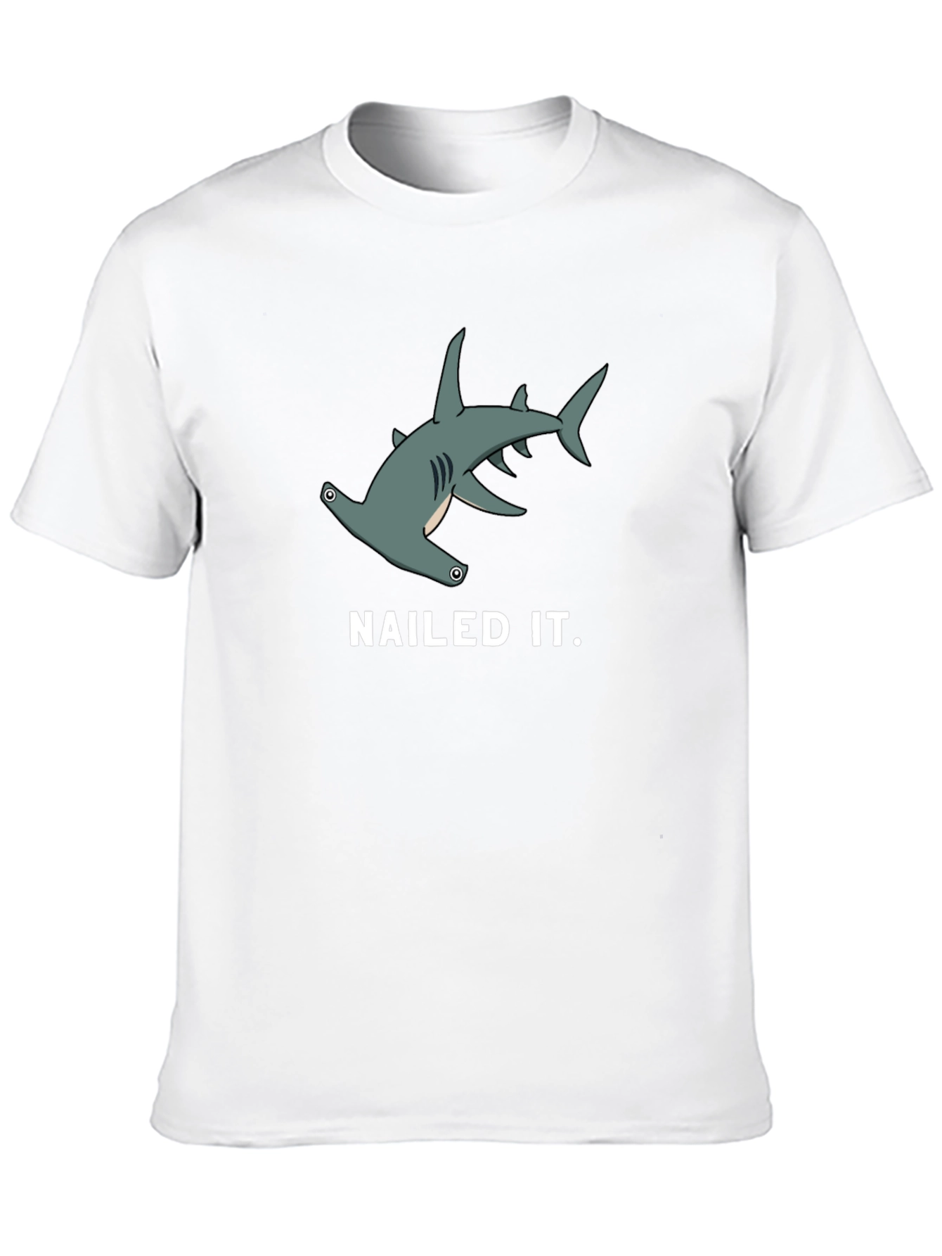 Nailed It! Hammerhead Shark Graphic Tee - Black Cotton