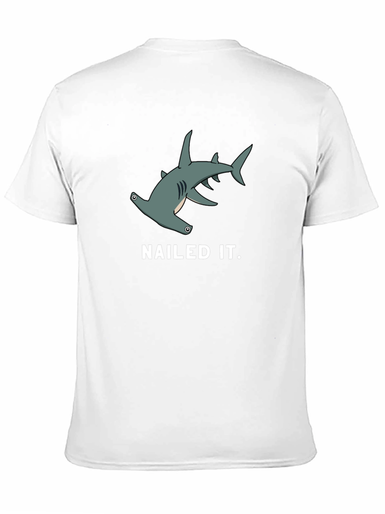 Nailed It! Hammerhead Shark Graphic Tee - Black Cotton