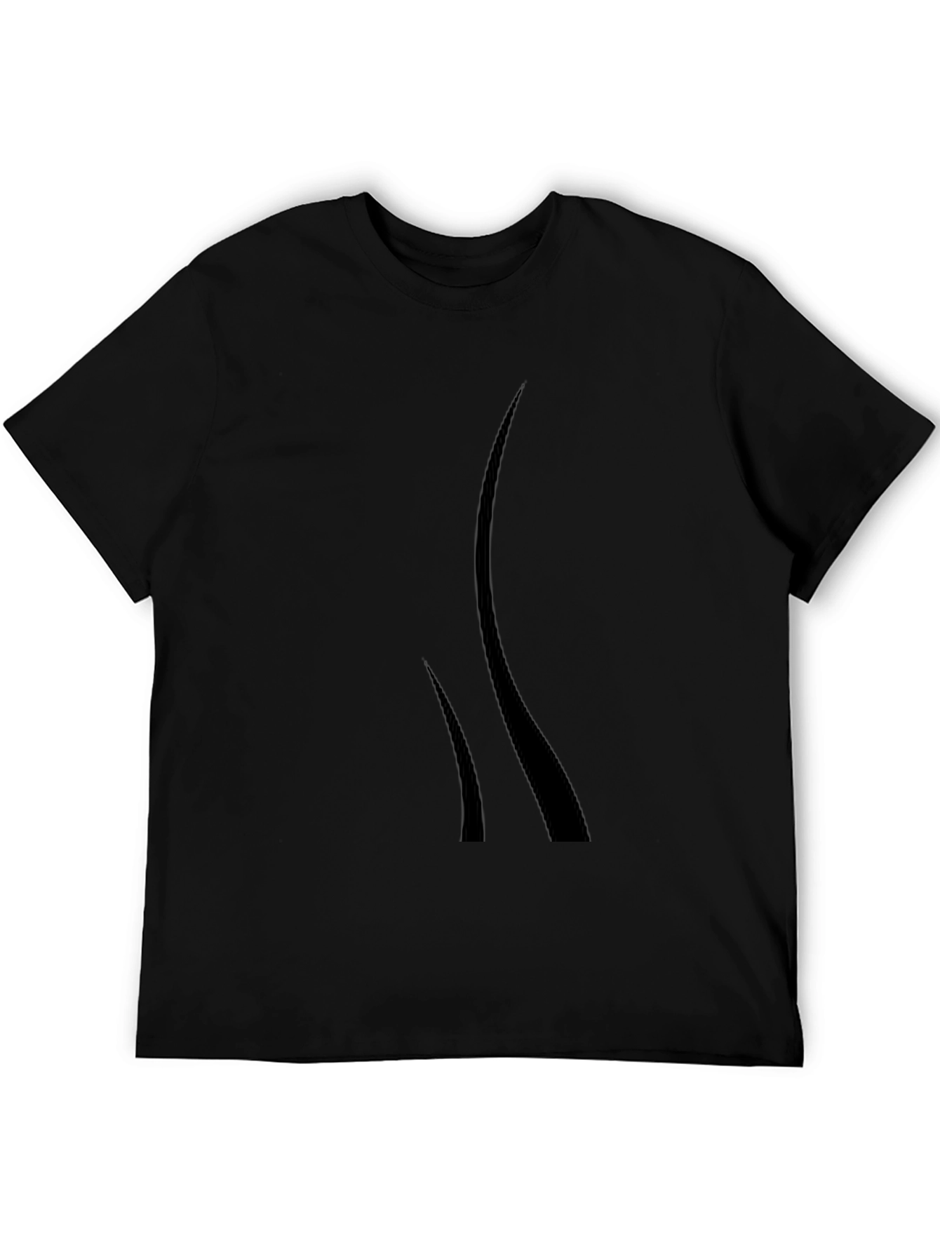 Mens Black Graphic Tee - Modern Design Casual Style