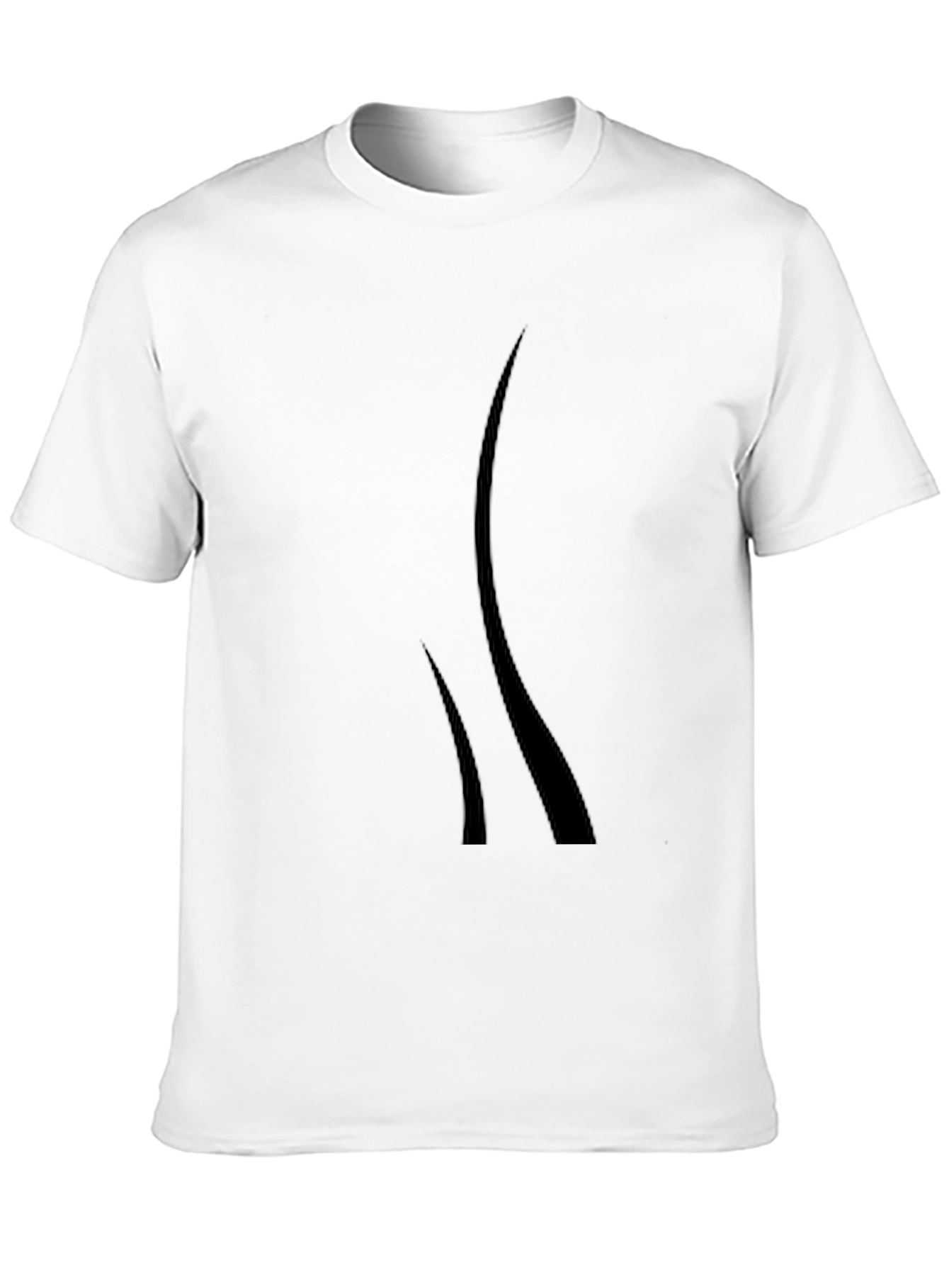 Mens Black Graphic Tee - Modern Design Casual Style
