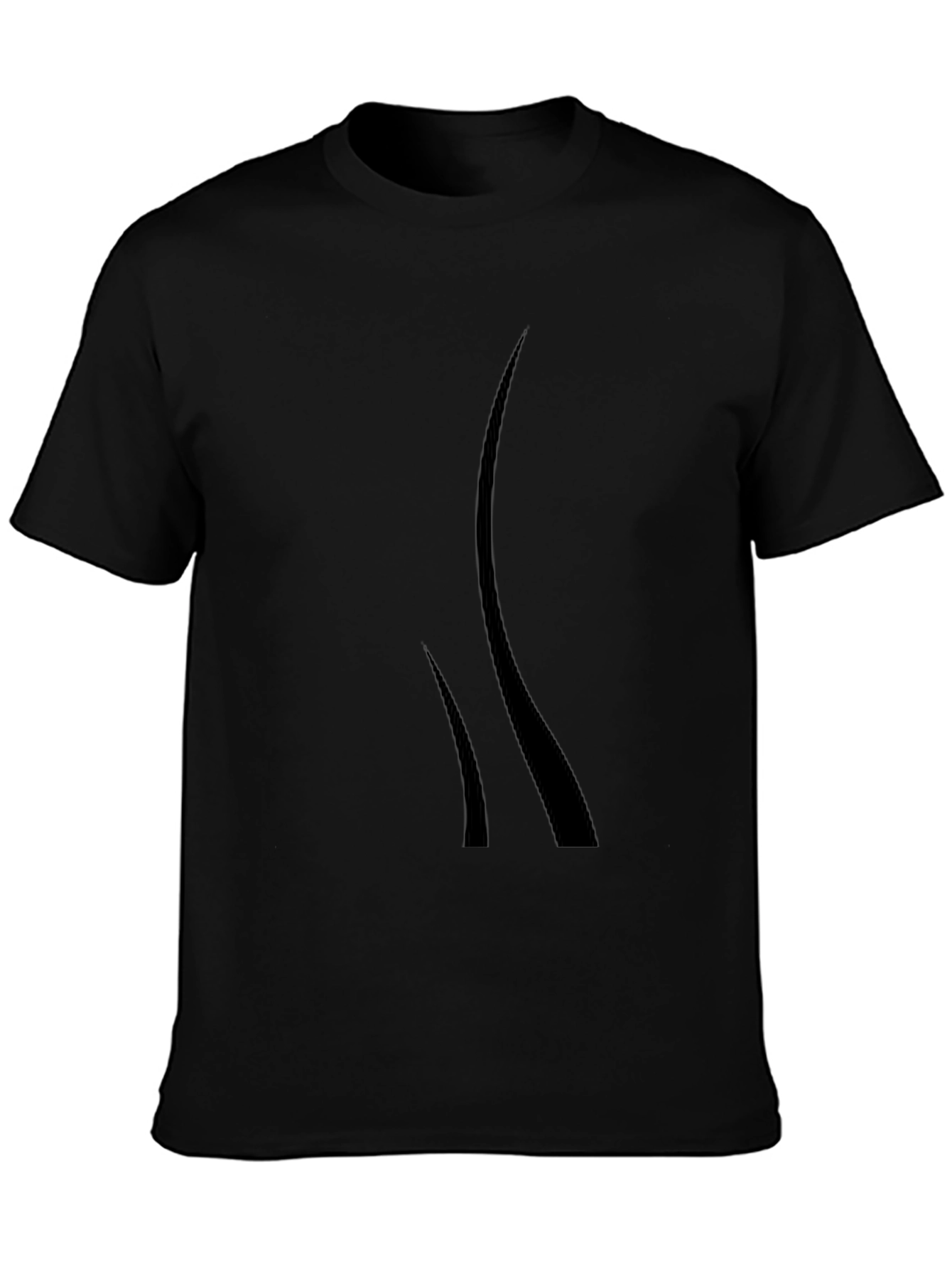 Mens Black Graphic Tee - Modern Design Casual Style