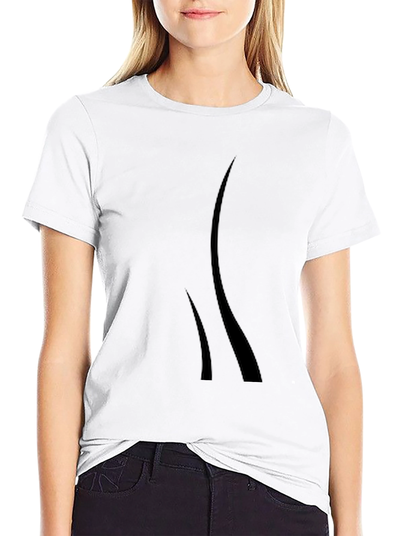 Mens Black Graphic Tee - Modern Design Casual Style