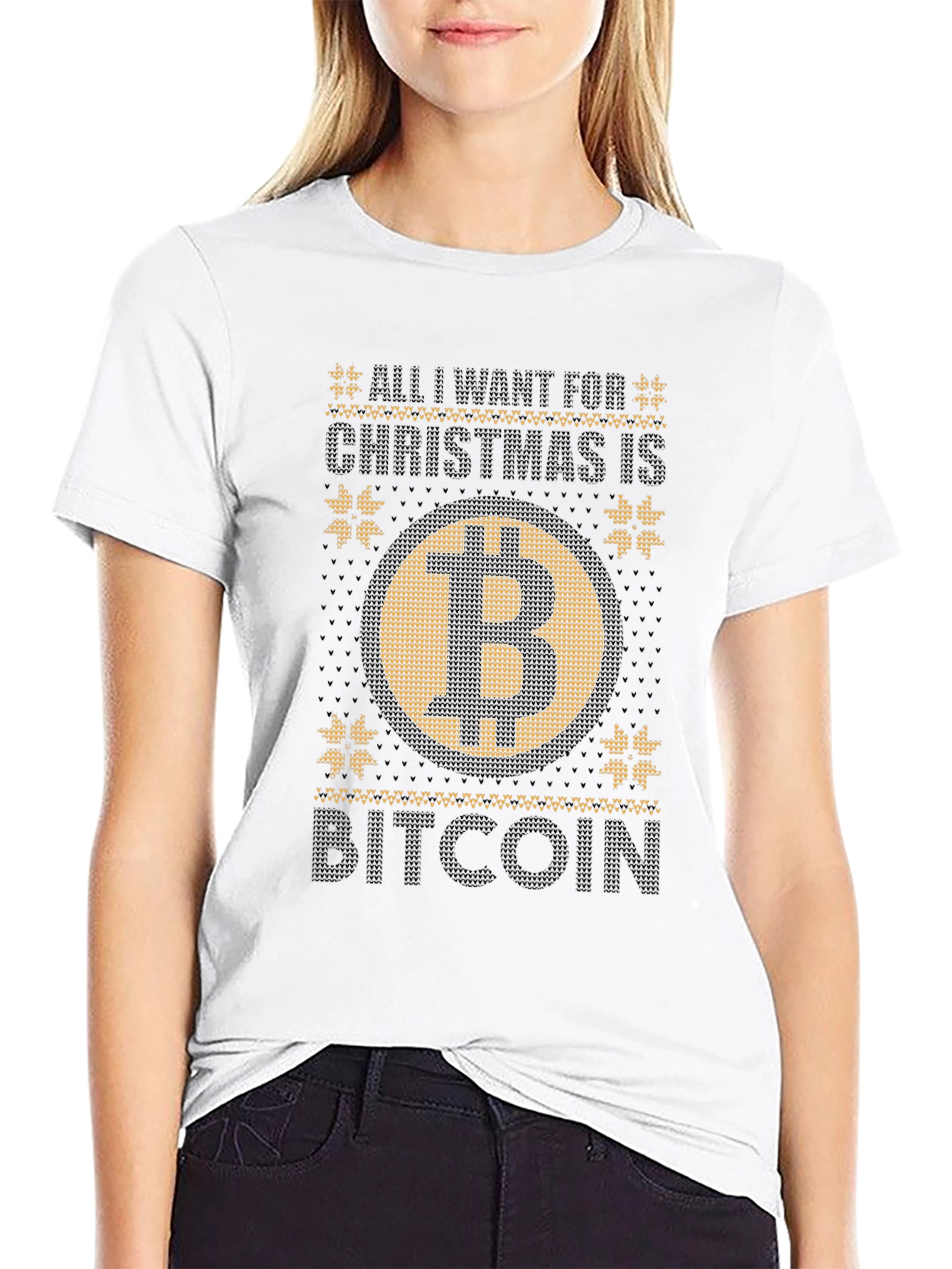 Bitcoin Christmas Sweater Graphic Tee