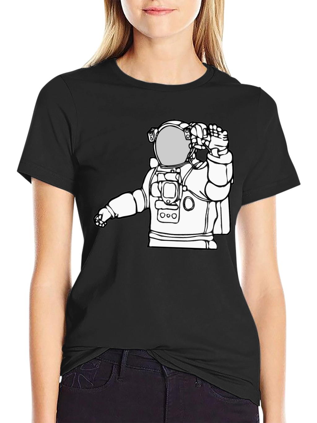 Astronaut Graphic Tee - Black Cotton T-Shirt