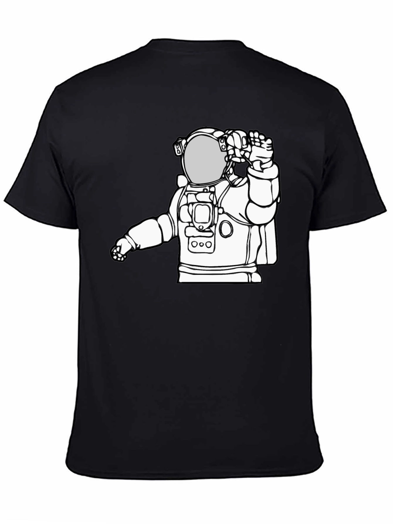 Astronaut Graphic Tee - Black Cotton T-Shirt