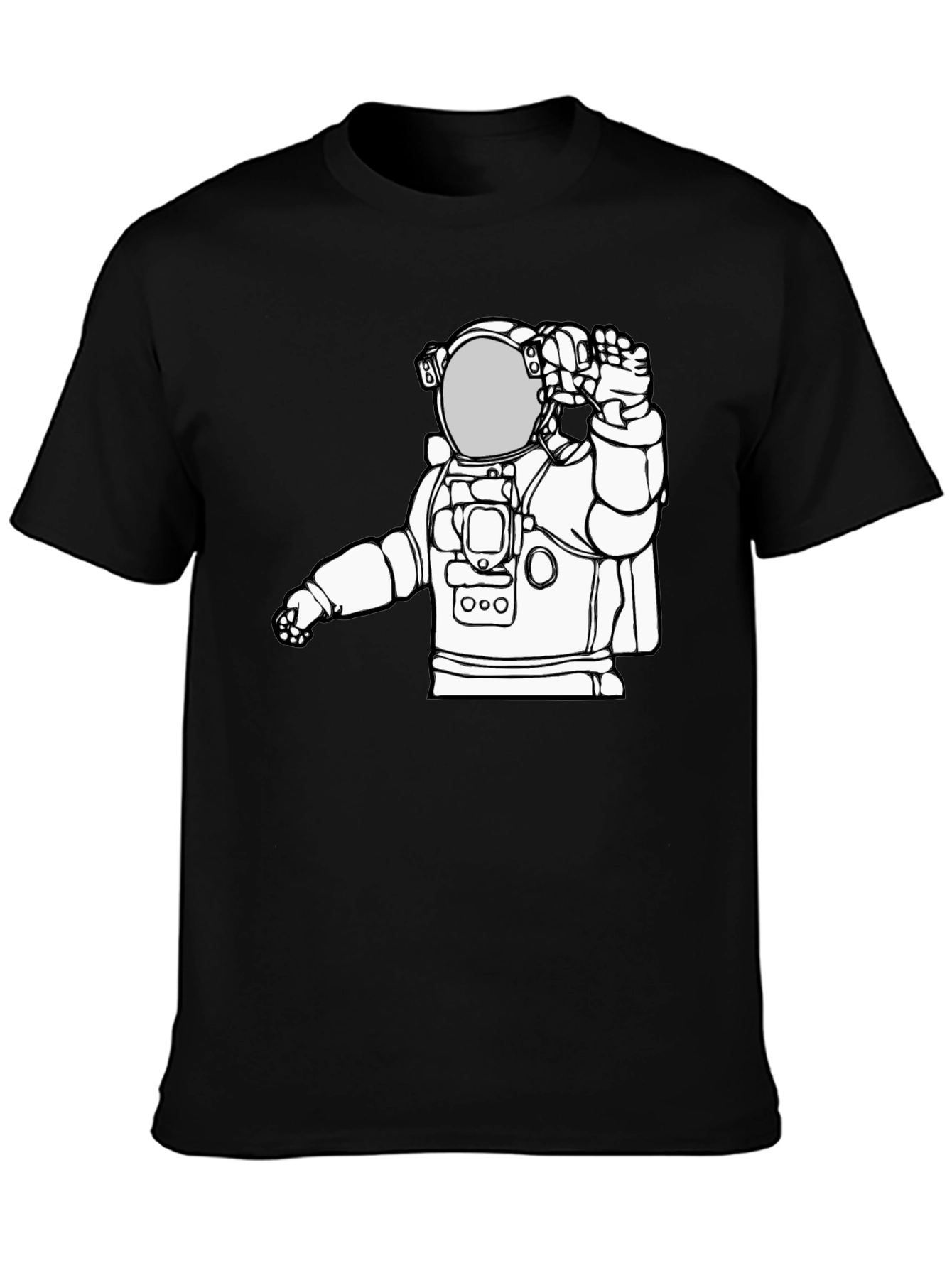 Astronaut Graphic Tee - Black Cotton T-Shirt