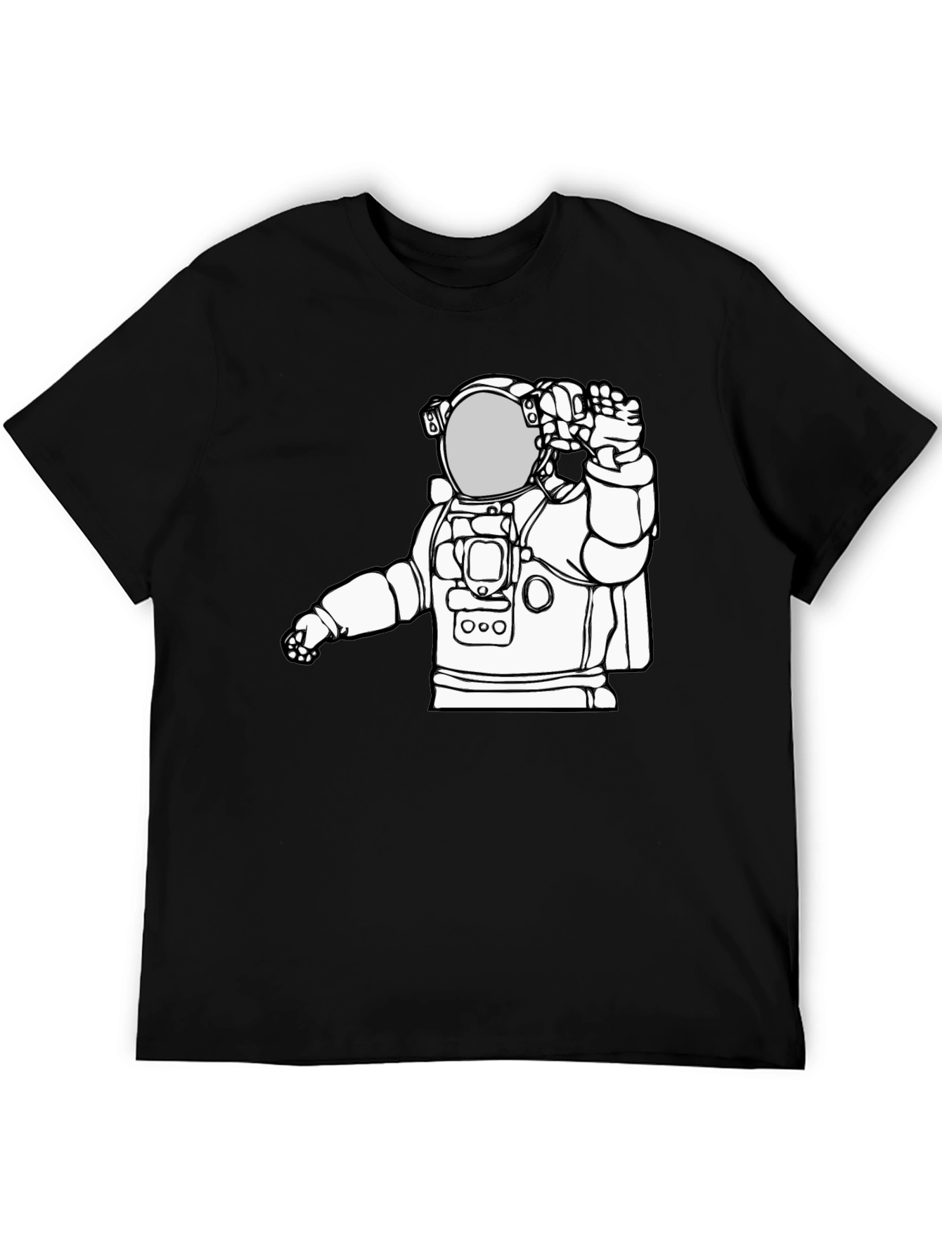 Astronaut Graphic Tee - Black Cotton T-Shirt