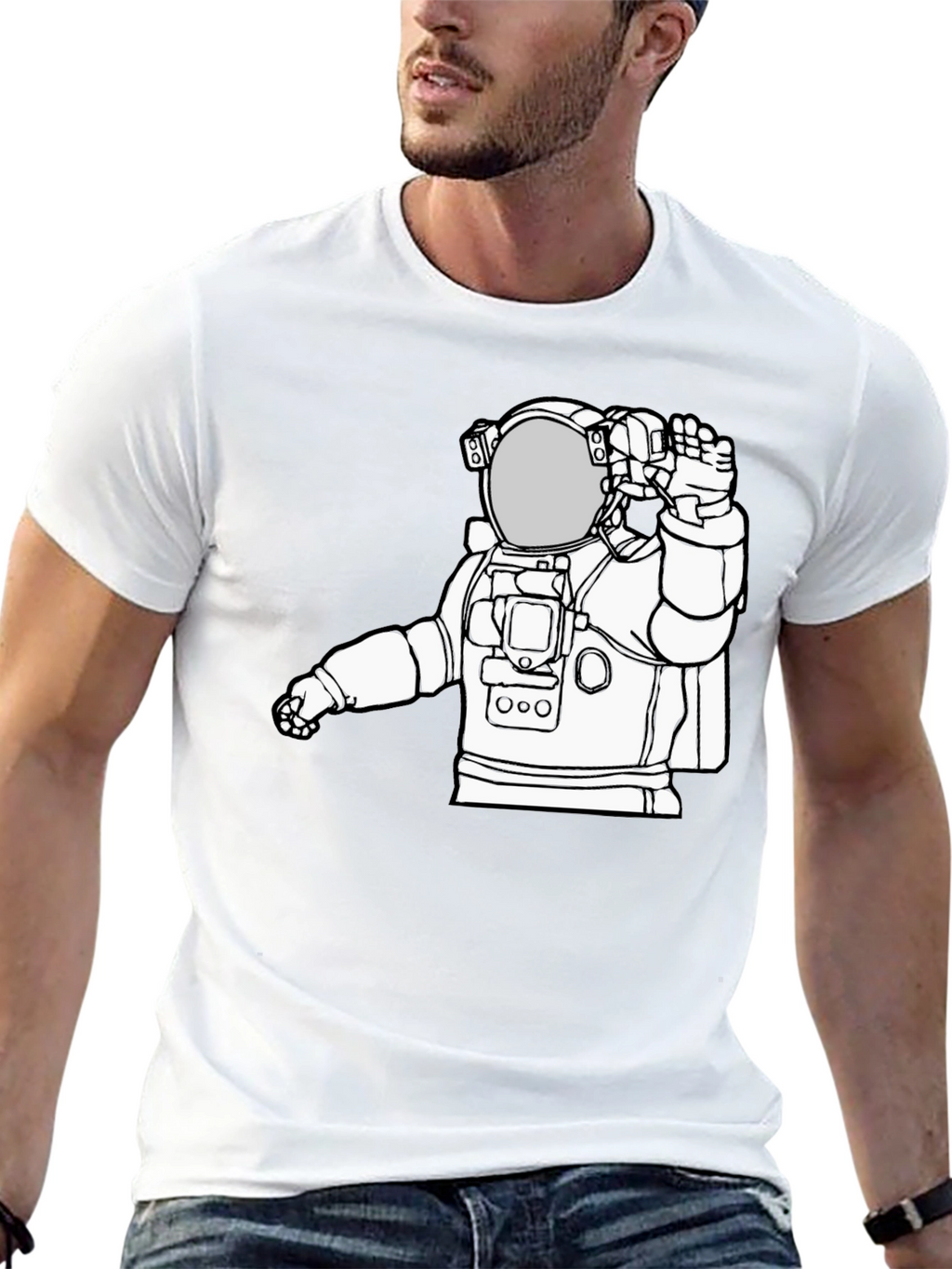 Astronaut Graphic Tee - Black Cotton T-Shirt