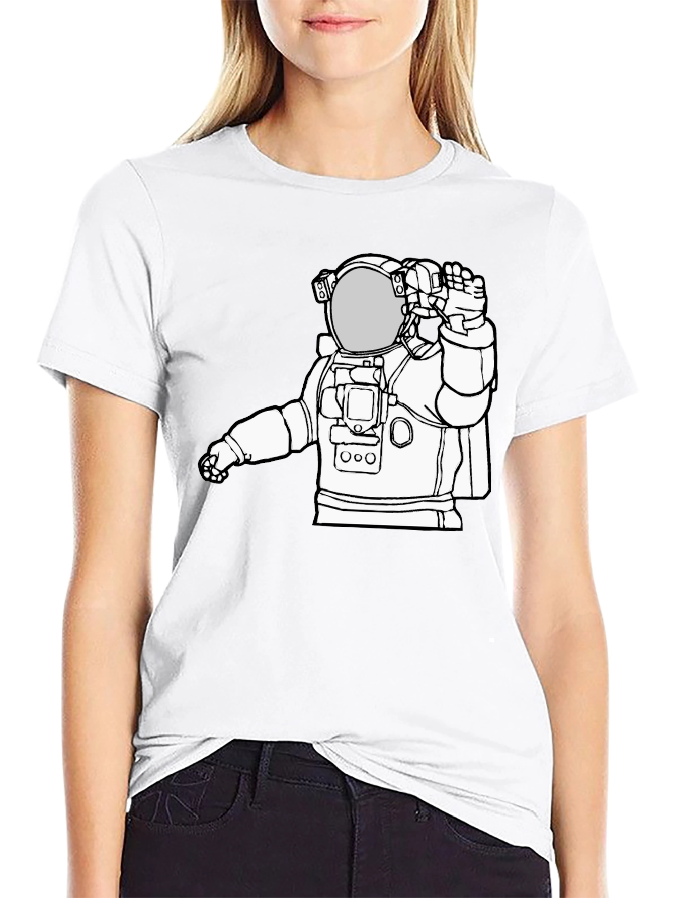 Astronaut Graphic Tee - Black Cotton T-Shirt