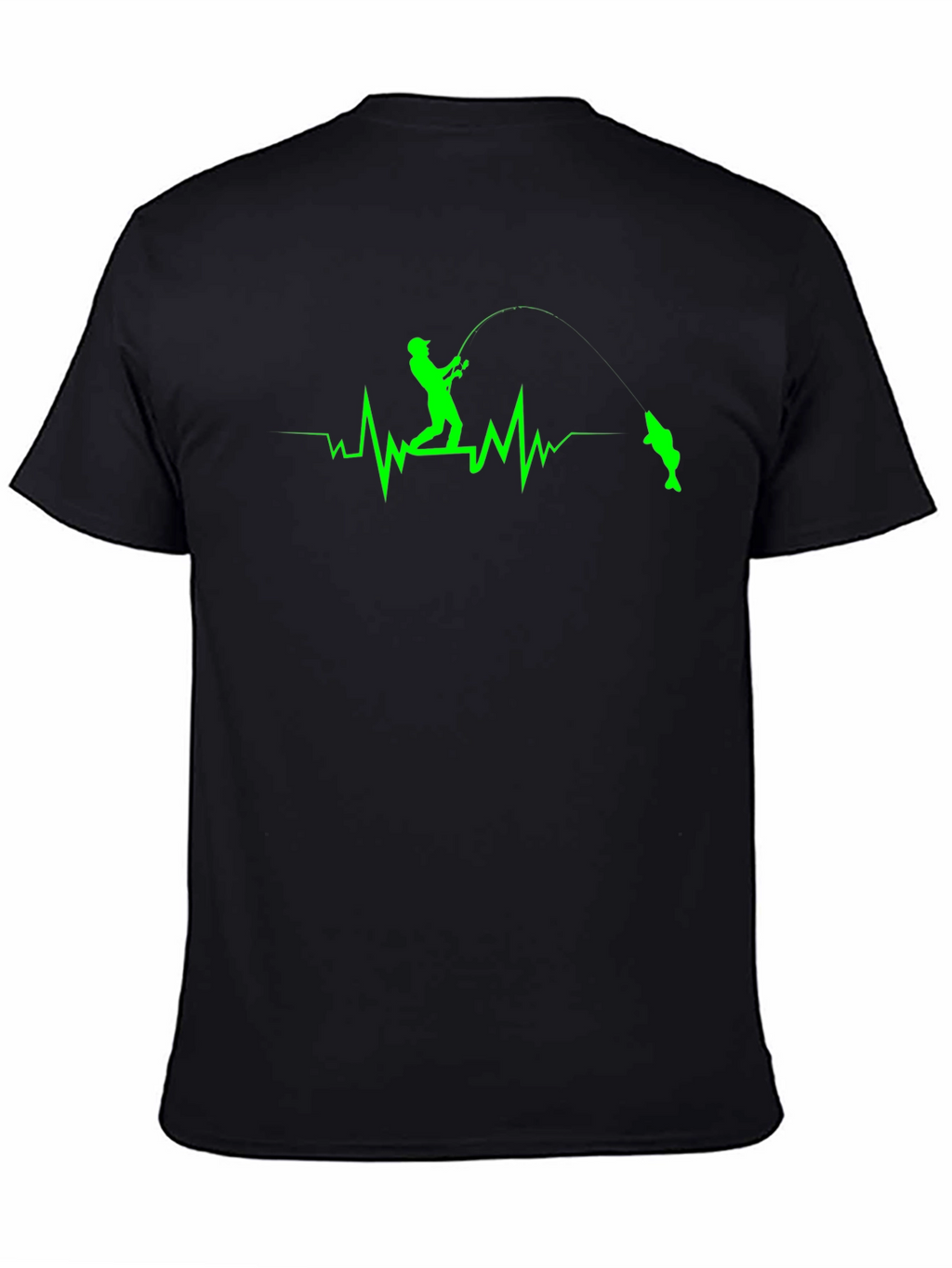 Fisherman Heartbeat T-Shirt - Black