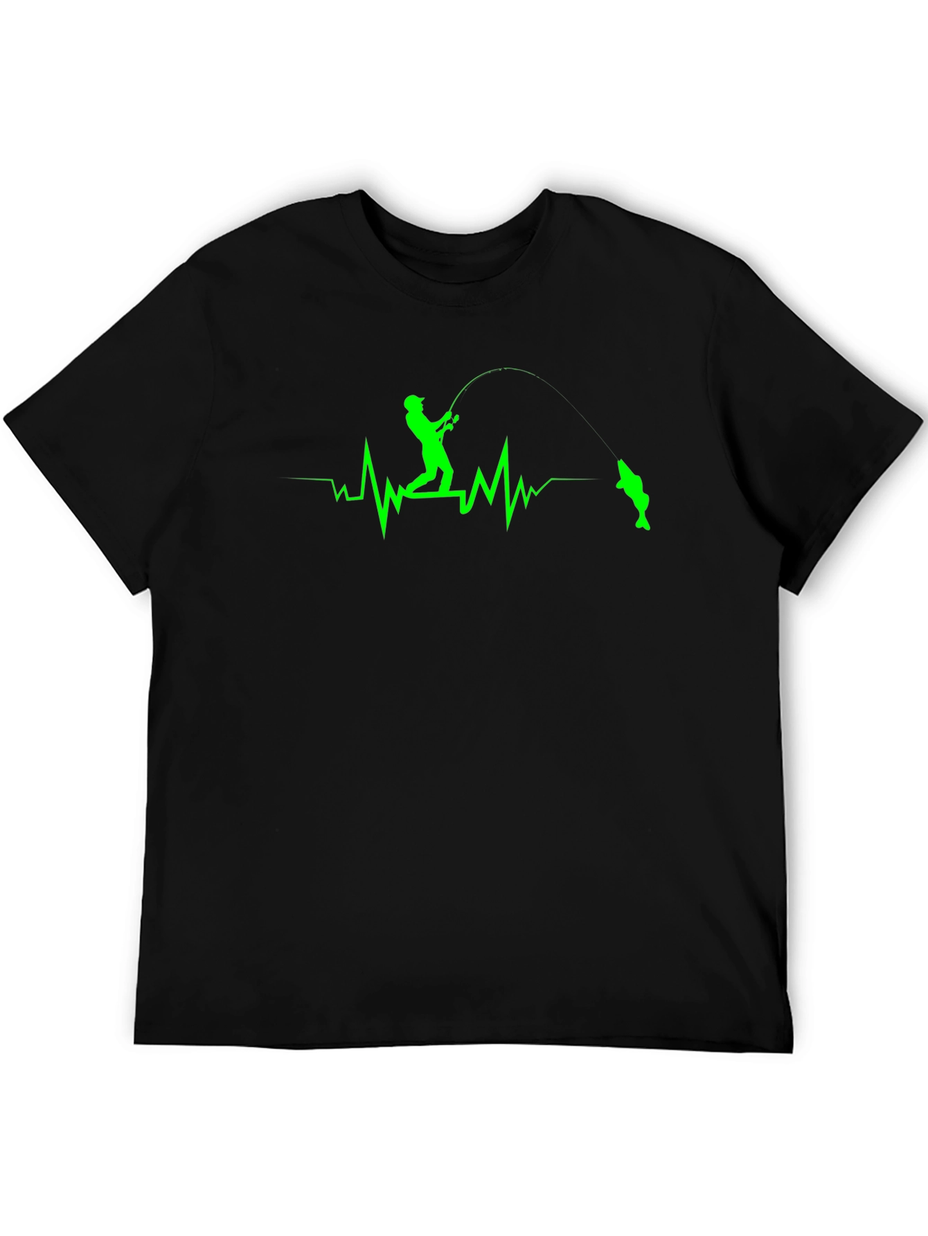 Fisherman Heartbeat T-Shirt - Black