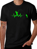Fisherman Heartbeat T-Shirt - Black