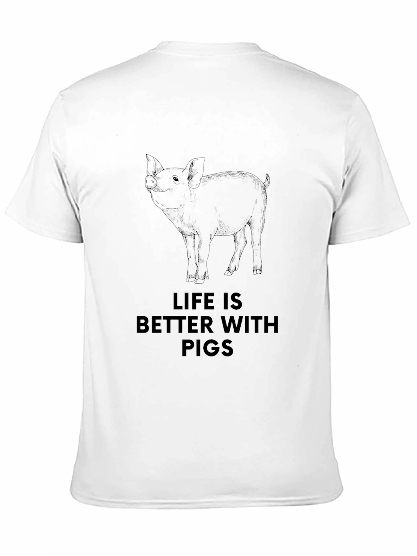 Life Is Better With Pigs Graphic Tee - Black