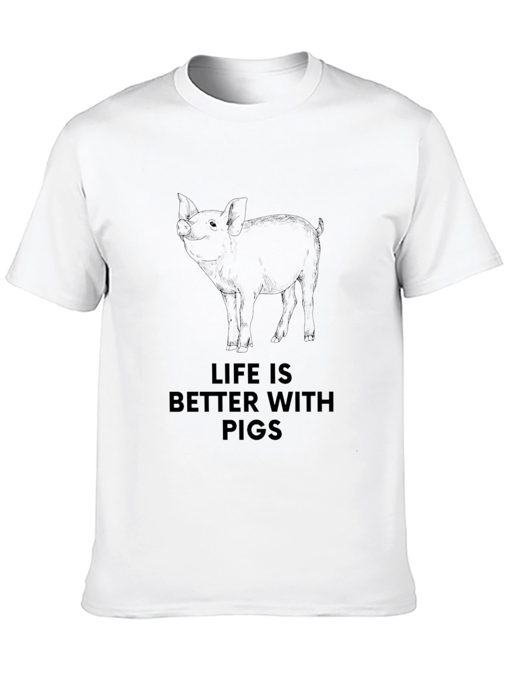 Life Is Better With Pigs Graphic Tee - Black