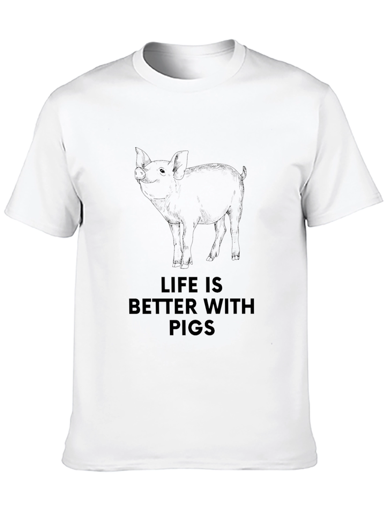 Life Is Better With Pigs Graphic Tee - Black