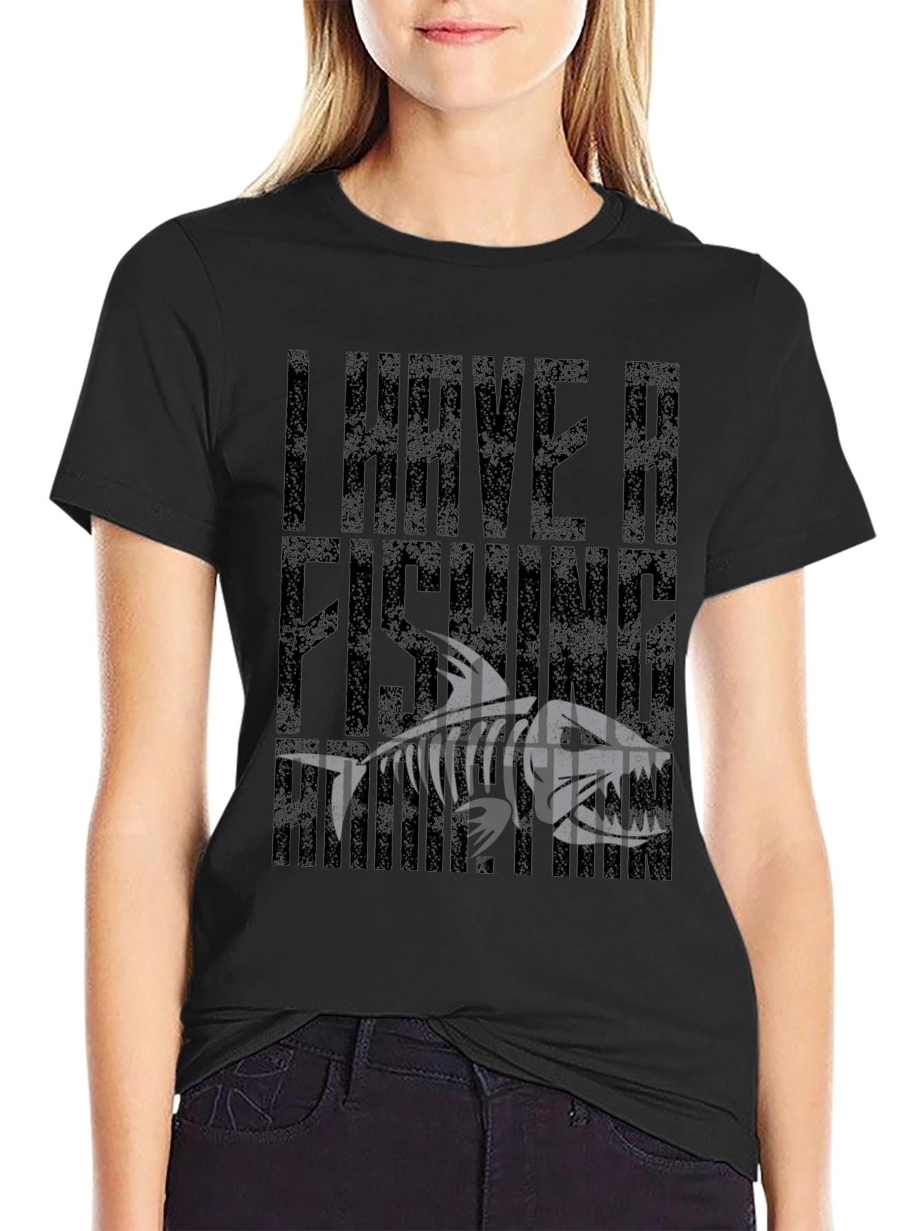 I Have A Fishing Problem Black Graphic T-Shirt