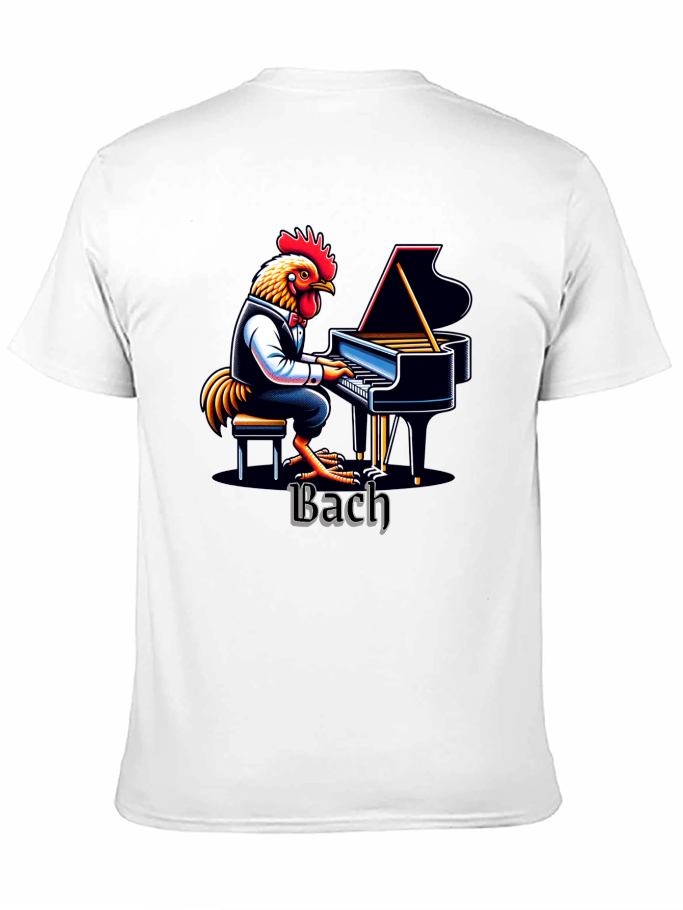 Bach Chicken Pianist Graphic Tee