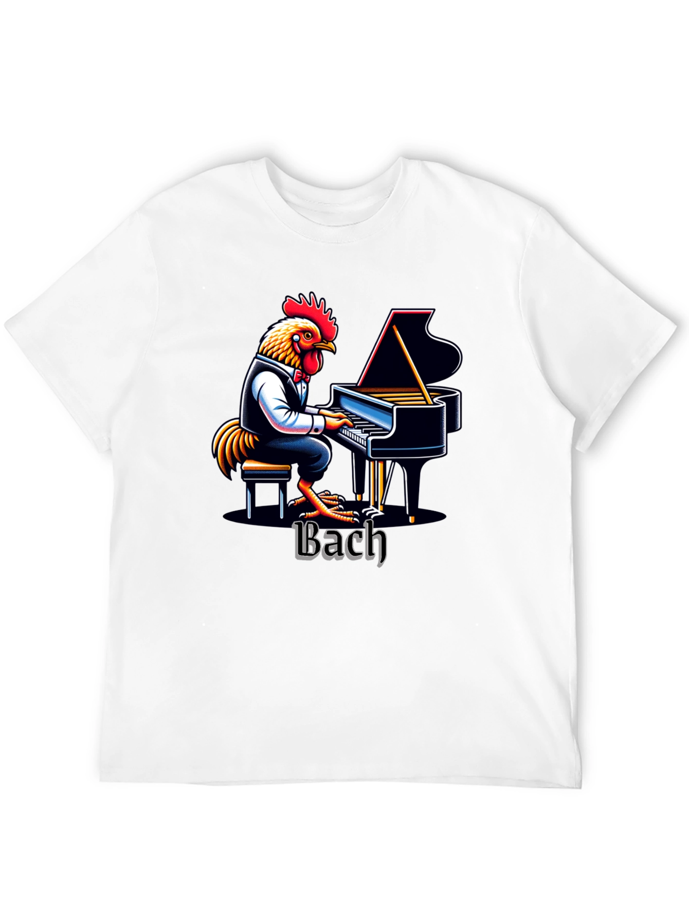 Bach Chicken Pianist Graphic Tee