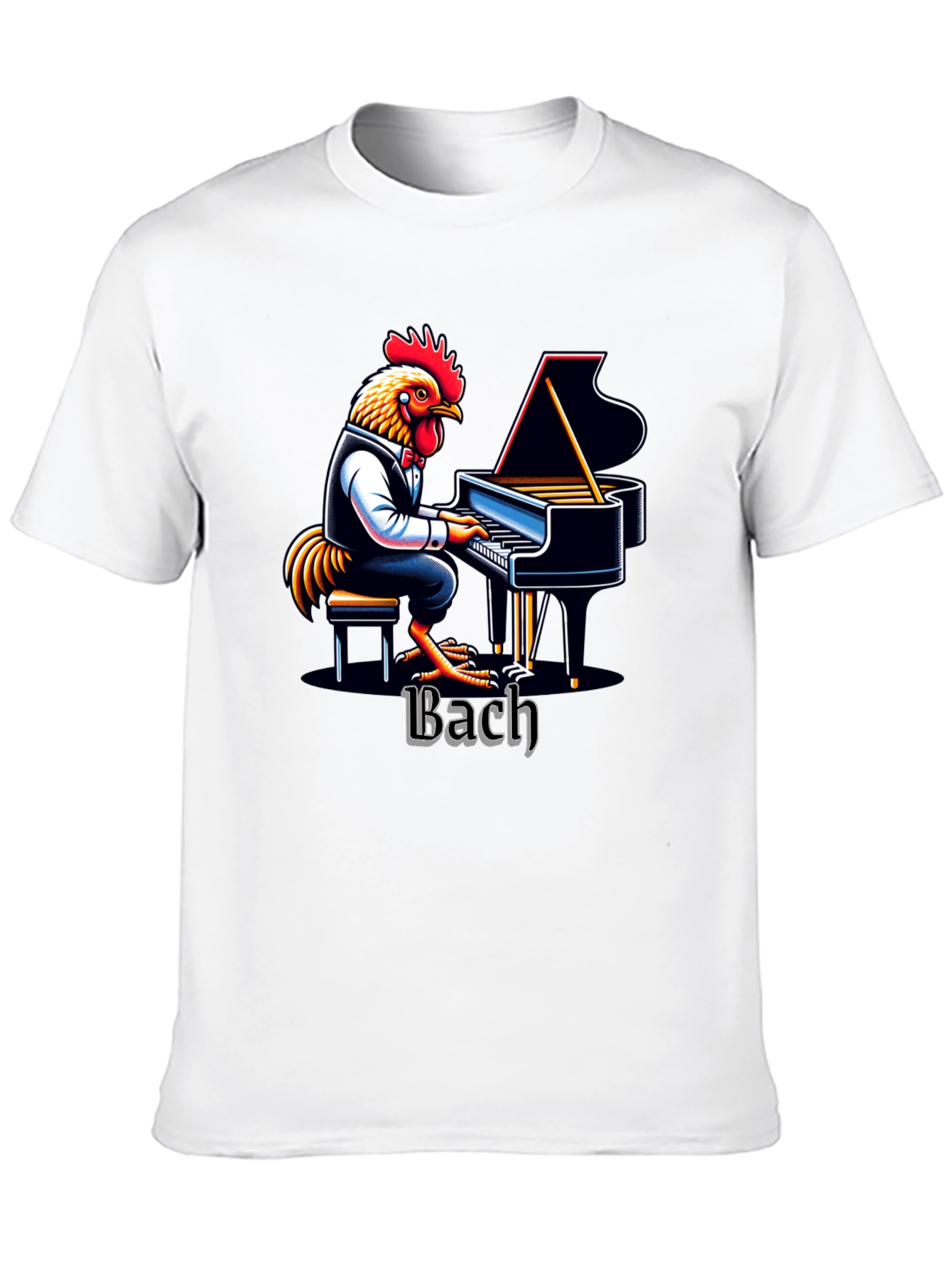 Bach Chicken Pianist Graphic Tee