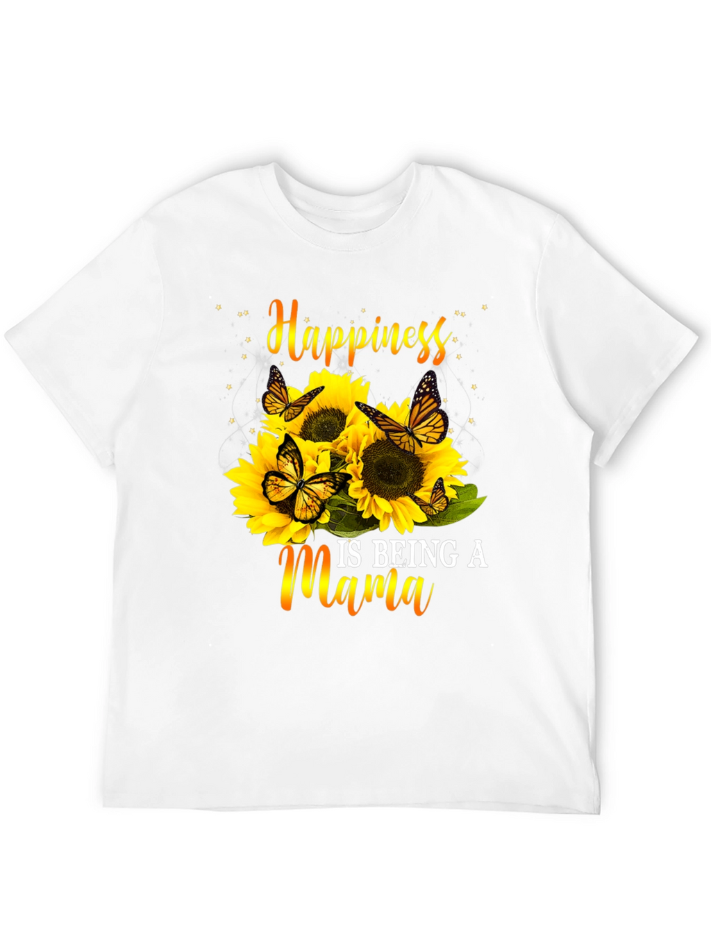 Happiness Is Being A Mama Sunflower Butterfly Graphic Tee