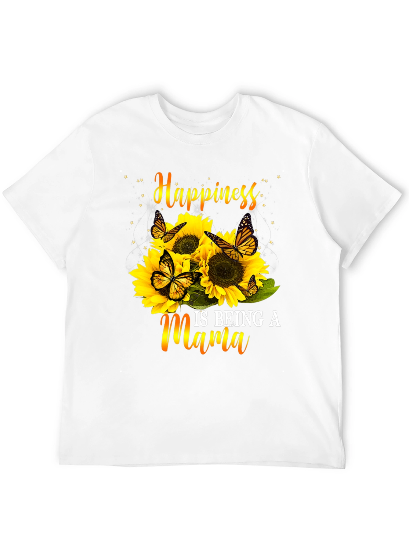Happiness Is Being A Mama Sunflower Butterfly Graphic Tee