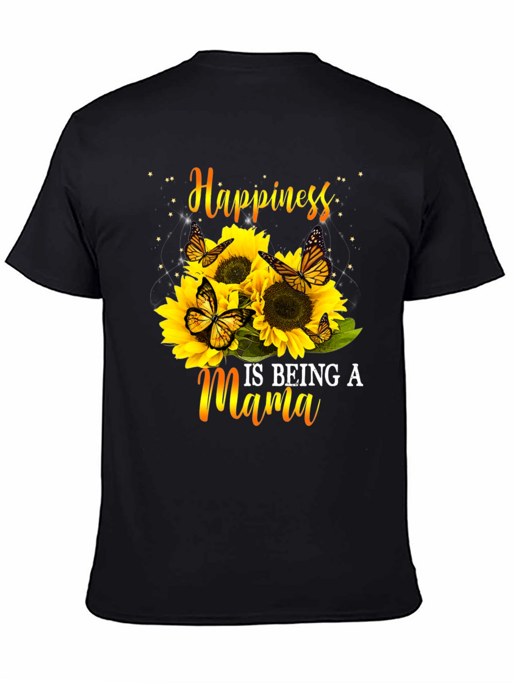 Happiness Is Being A Mama Sunflower Butterfly Graphic Tee