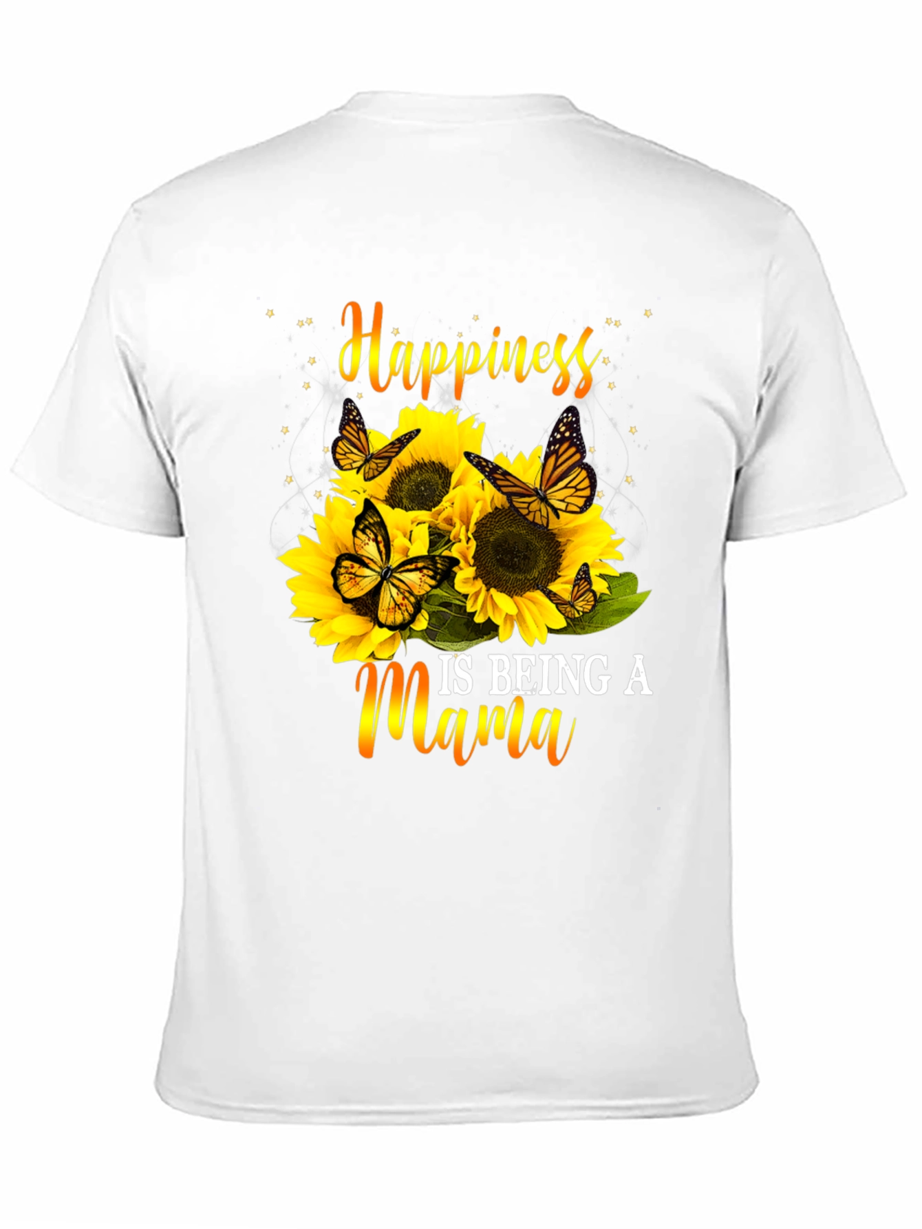 Happiness Is Being A Mama Sunflower Butterfly Graphic Tee