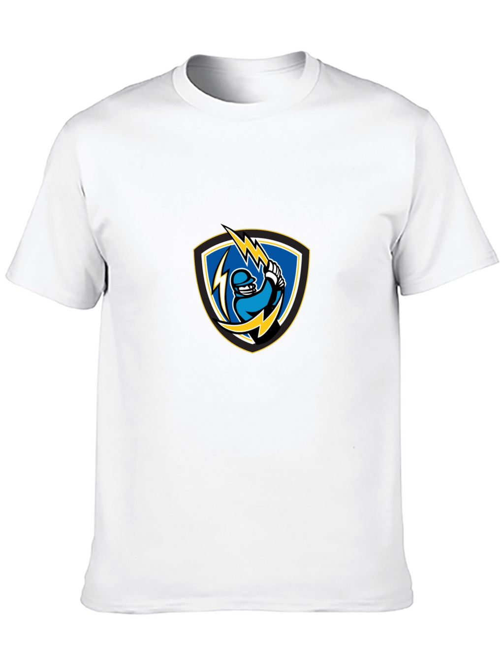 Black T-Shirt with Lightning Baseball Design
