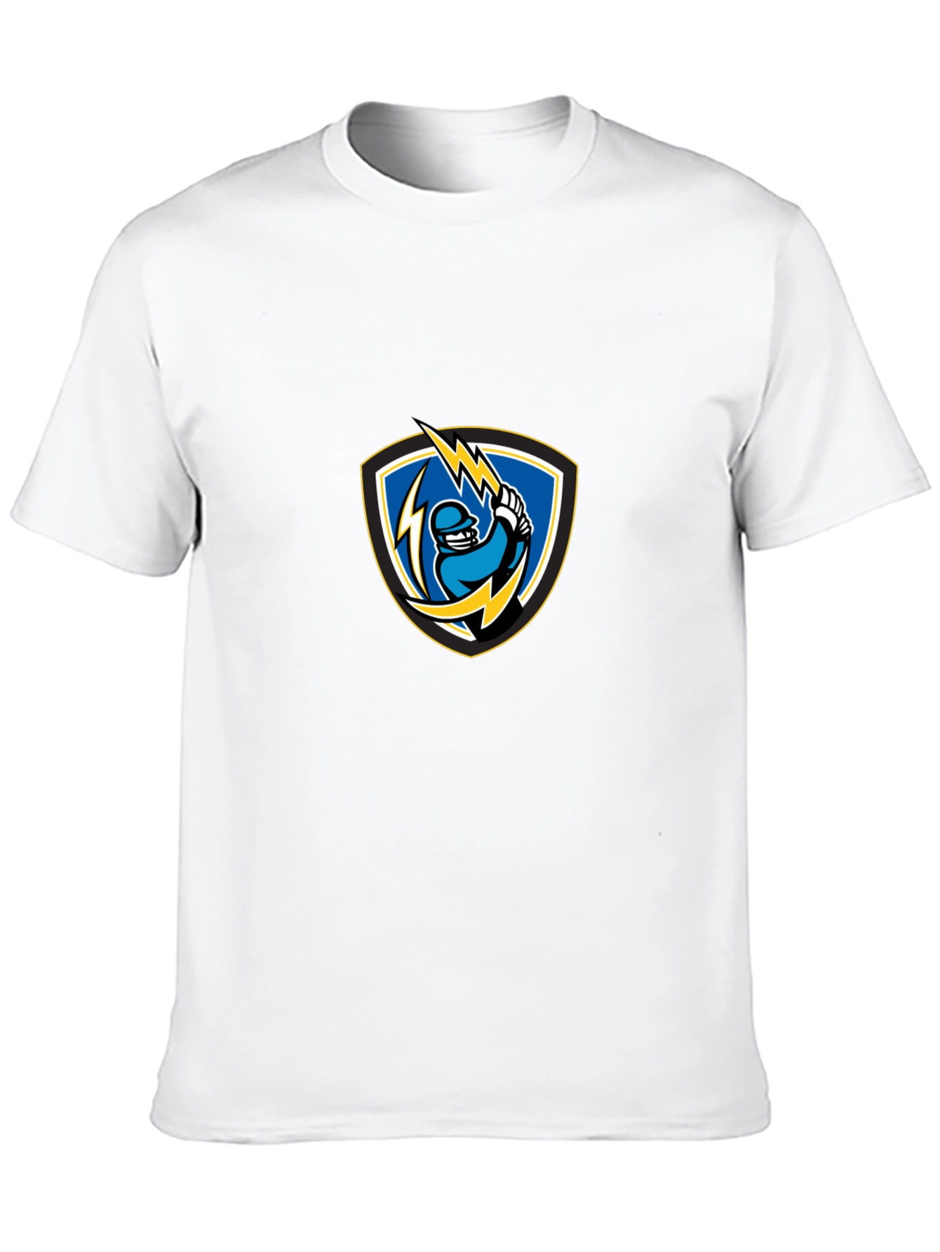 Black T-Shirt with Lightning Baseball Design