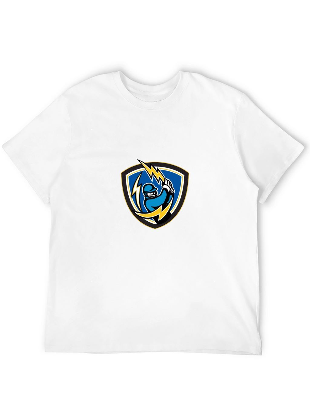 Black T-Shirt with Lightning Baseball Design