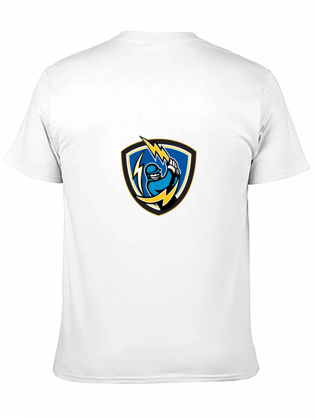 Black T-Shirt with Lightning Baseball Design
