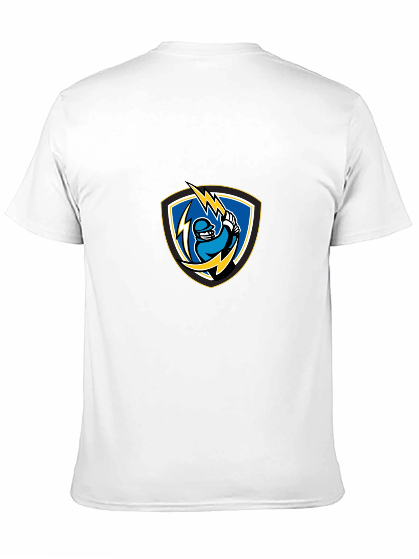 Black T-Shirt with Lightning Baseball Design