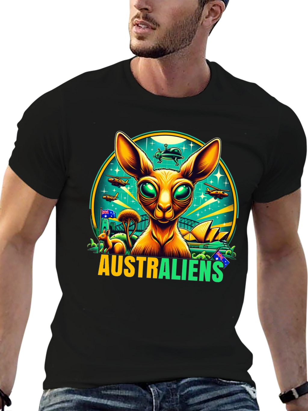 Australiens T-Shirt - Alien Kangaroo Design