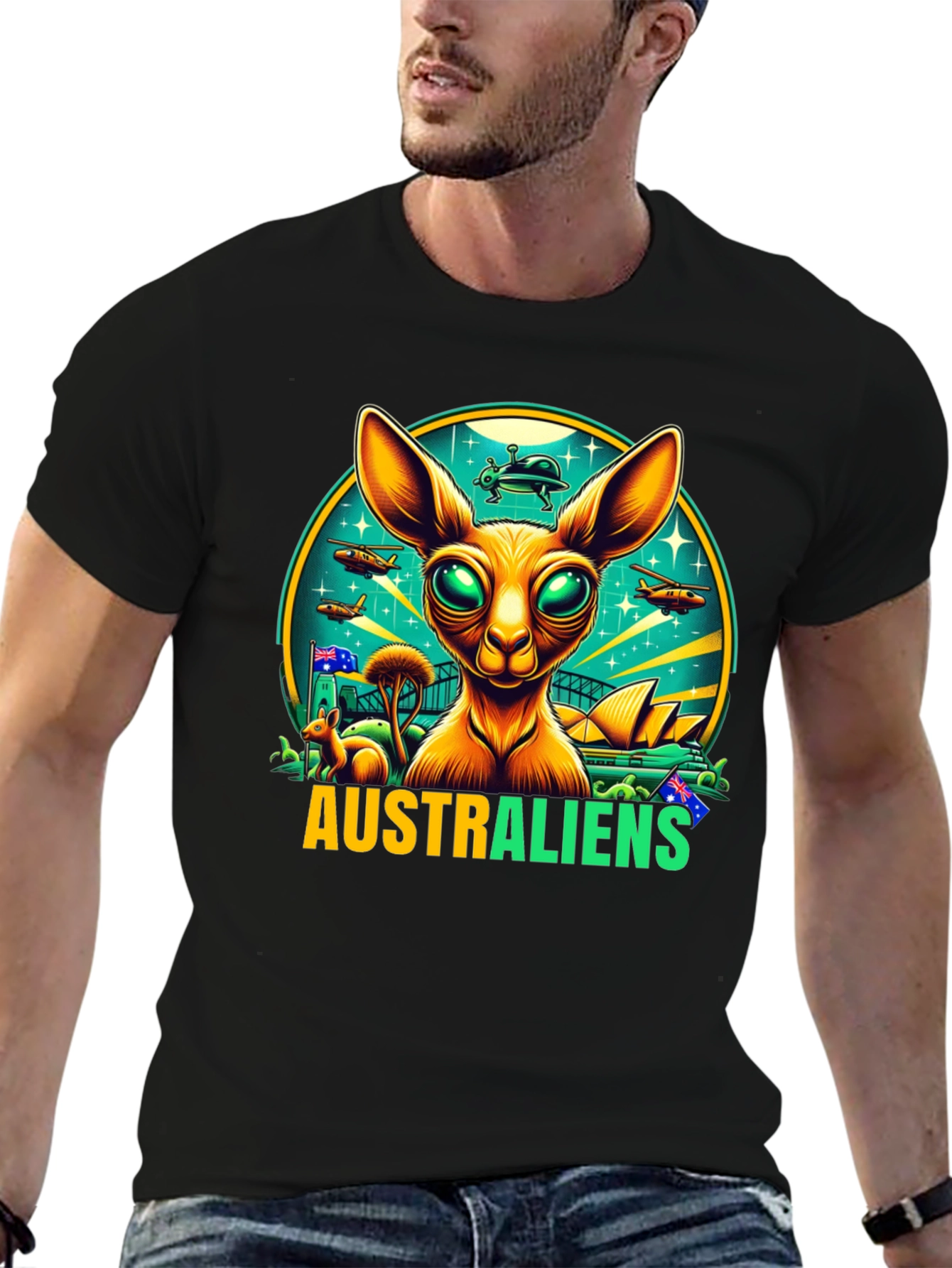 Australiens T-Shirt - Alien Kangaroo Design