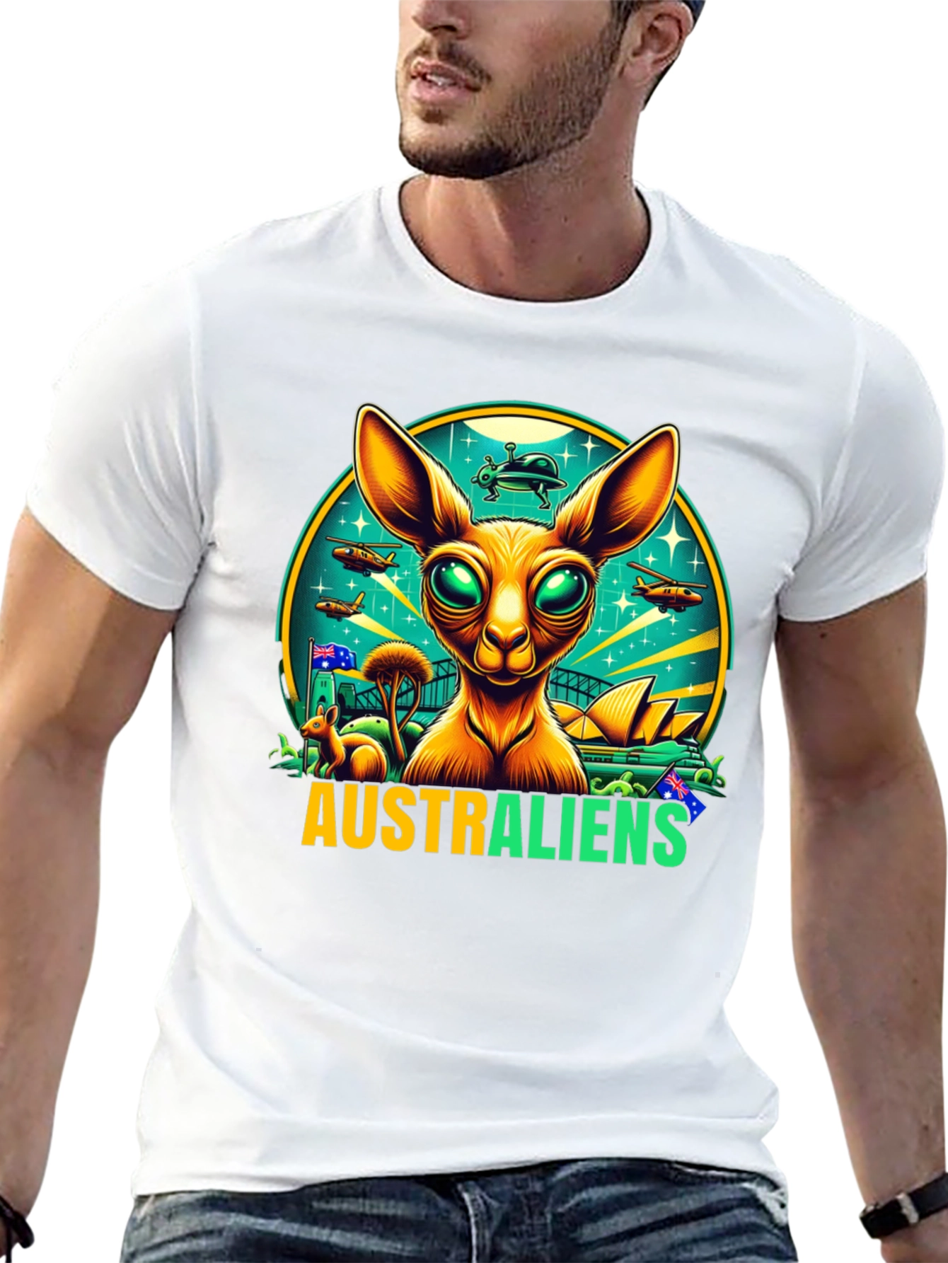 Australiens T-Shirt - Alien Kangaroo Design