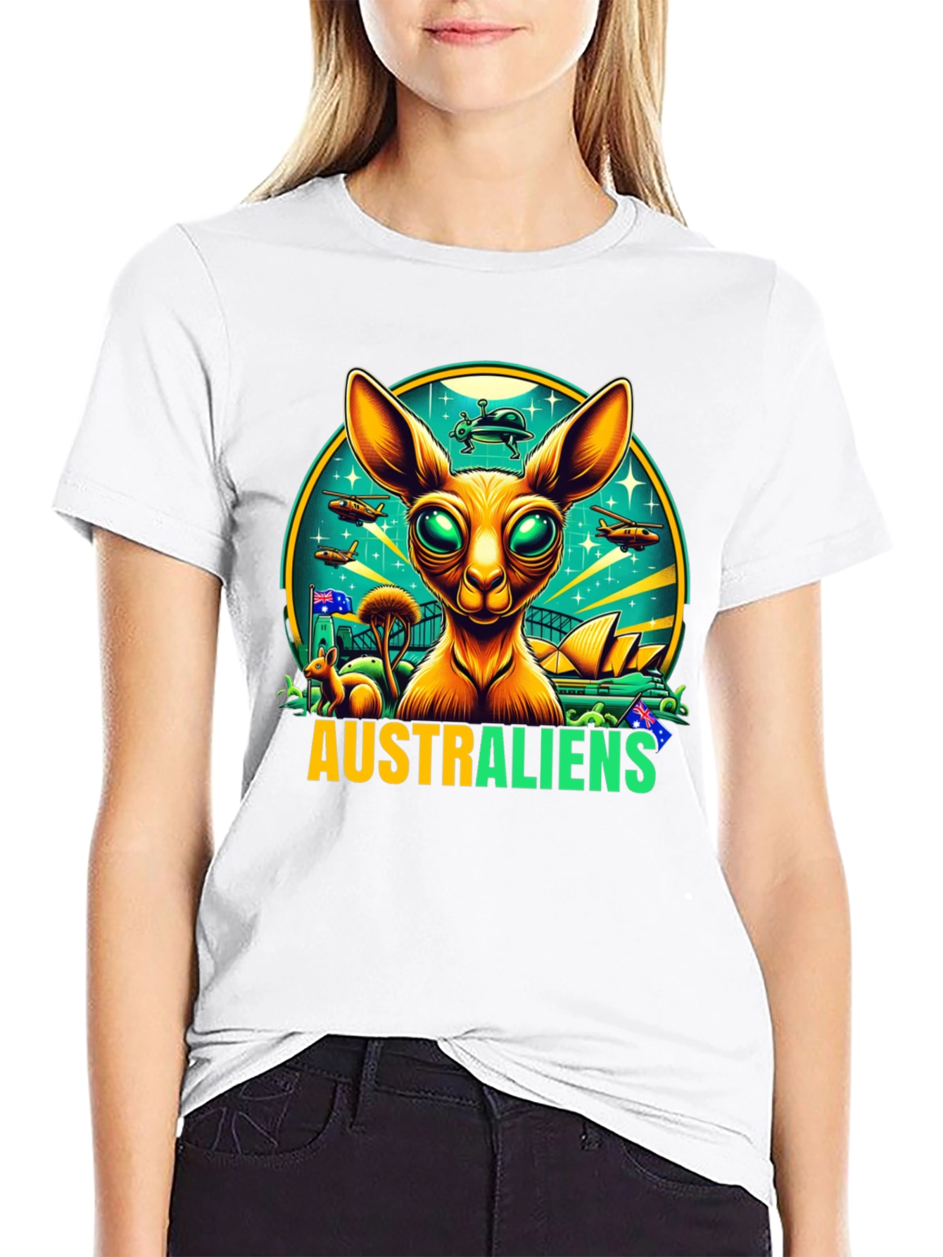 Australiens T-Shirt - Alien Kangaroo Design