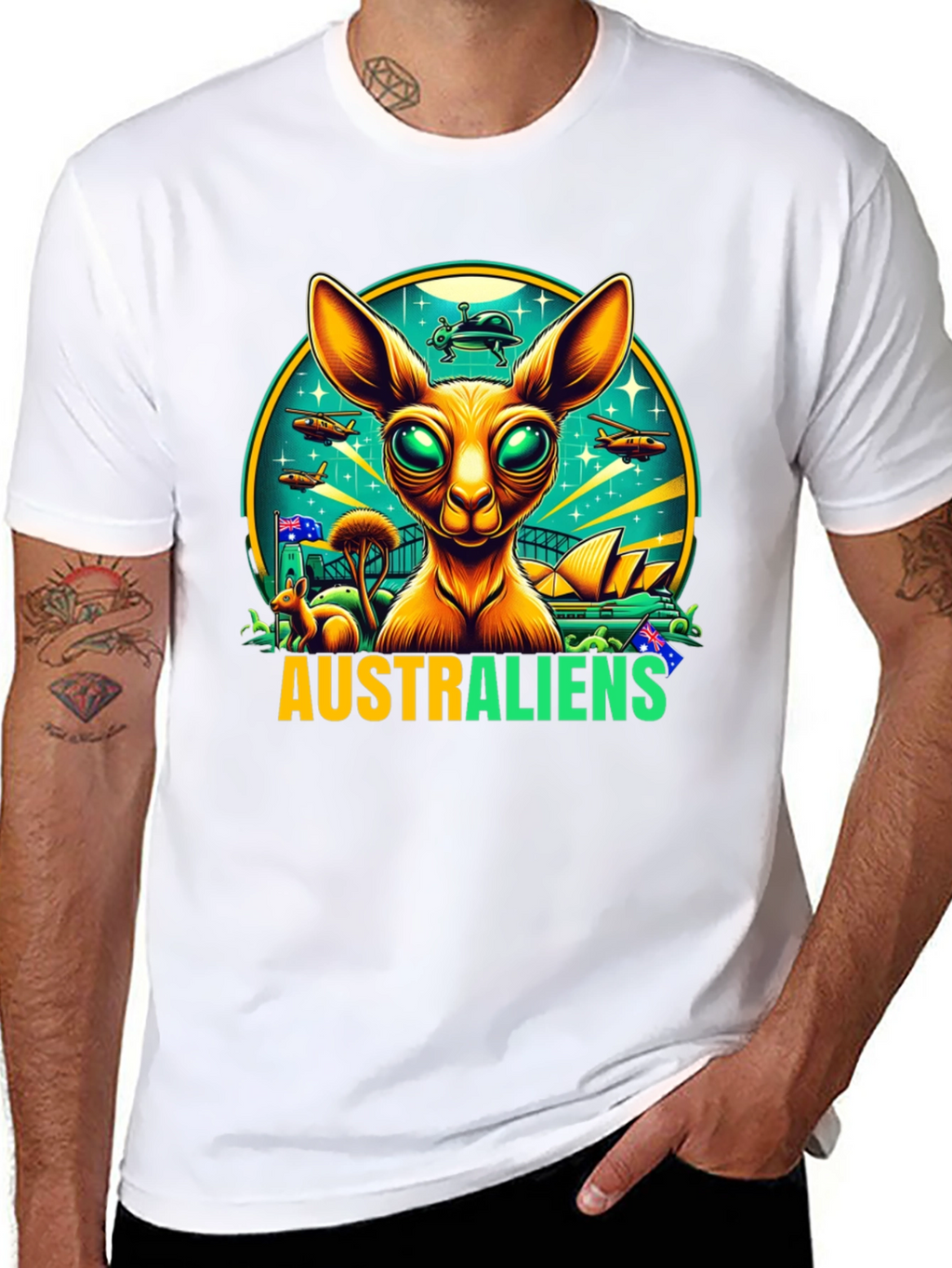 Australiens T-Shirt - Alien Kangaroo Design
