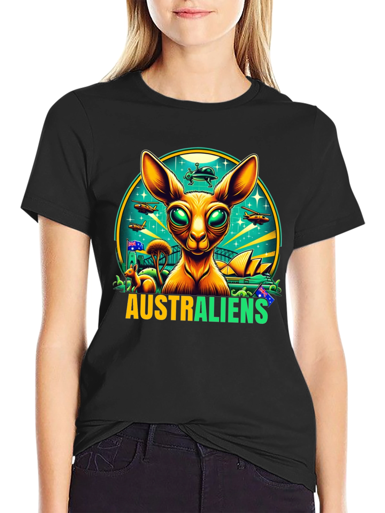 Australiens T-Shirt - Alien Kangaroo Design