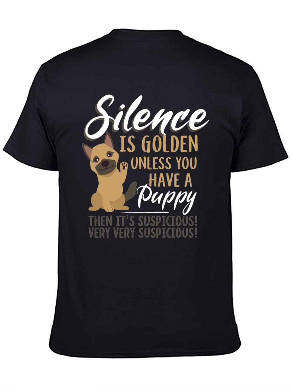 Silence is Golden Puppy Graphic Tee