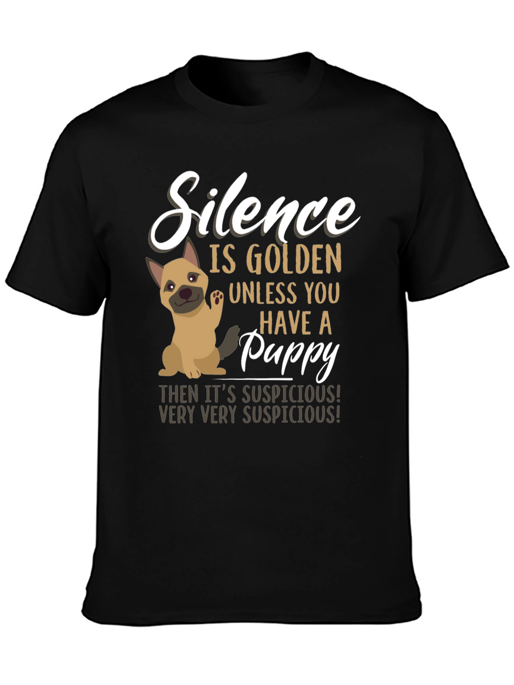 Silence is Golden Puppy Graphic Tee