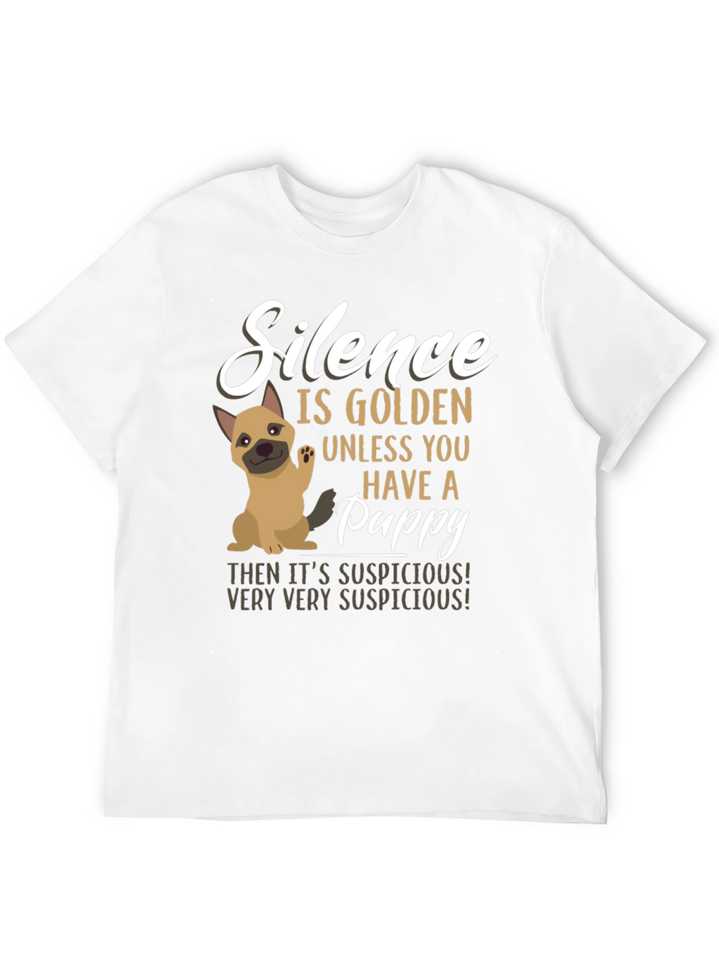 Silence is Golden Puppy Graphic Tee