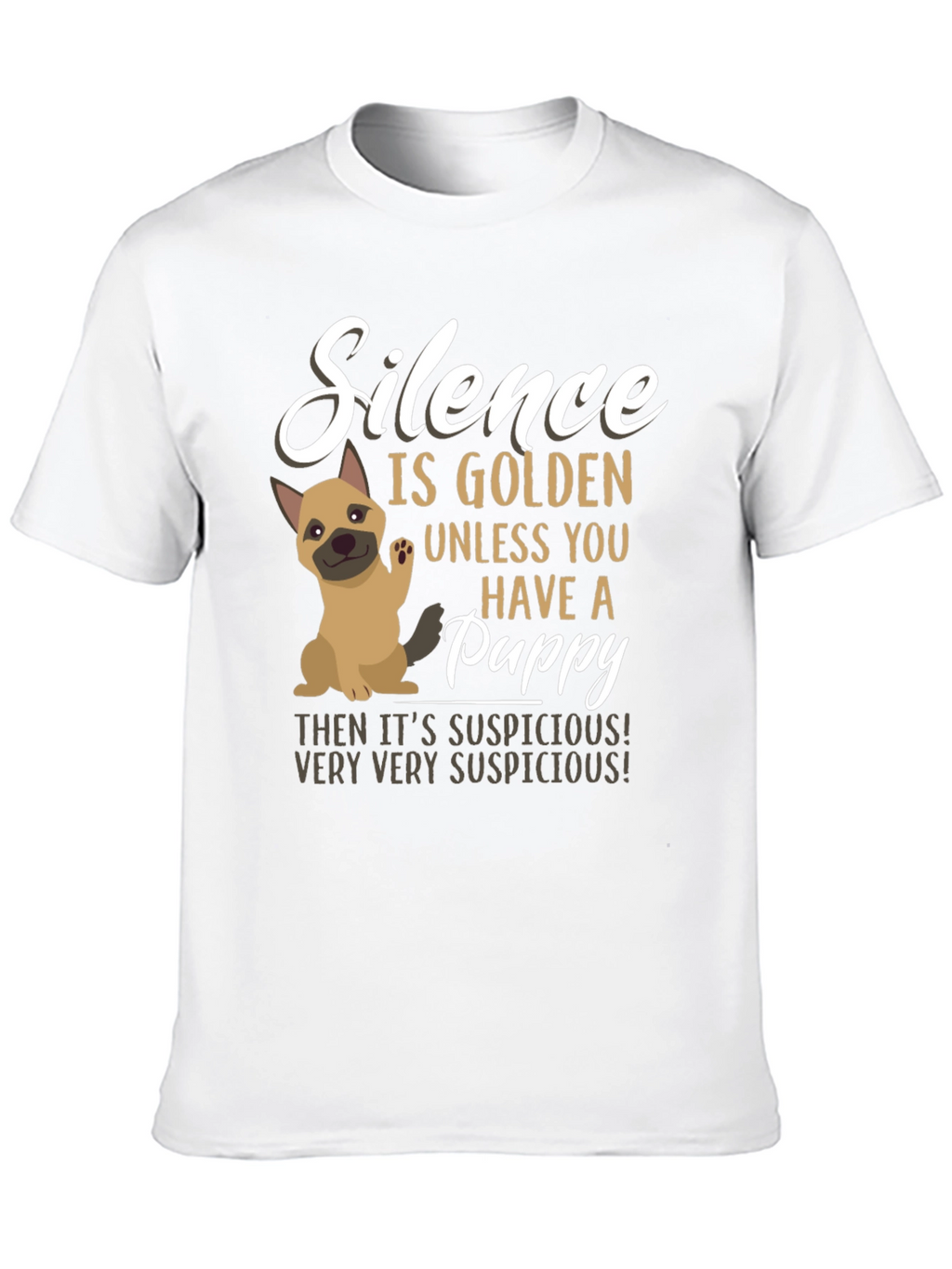 Silence is Golden Puppy Graphic Tee