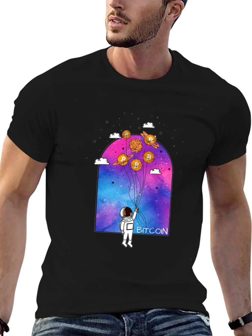 Bitcoin Astronaut Graphic Tee - Crypto Lovers Shirt