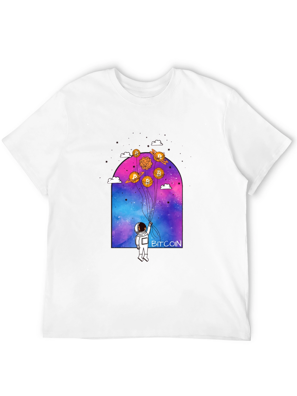 Bitcoin Astronaut Graphic Tee - Crypto Lovers Shirt