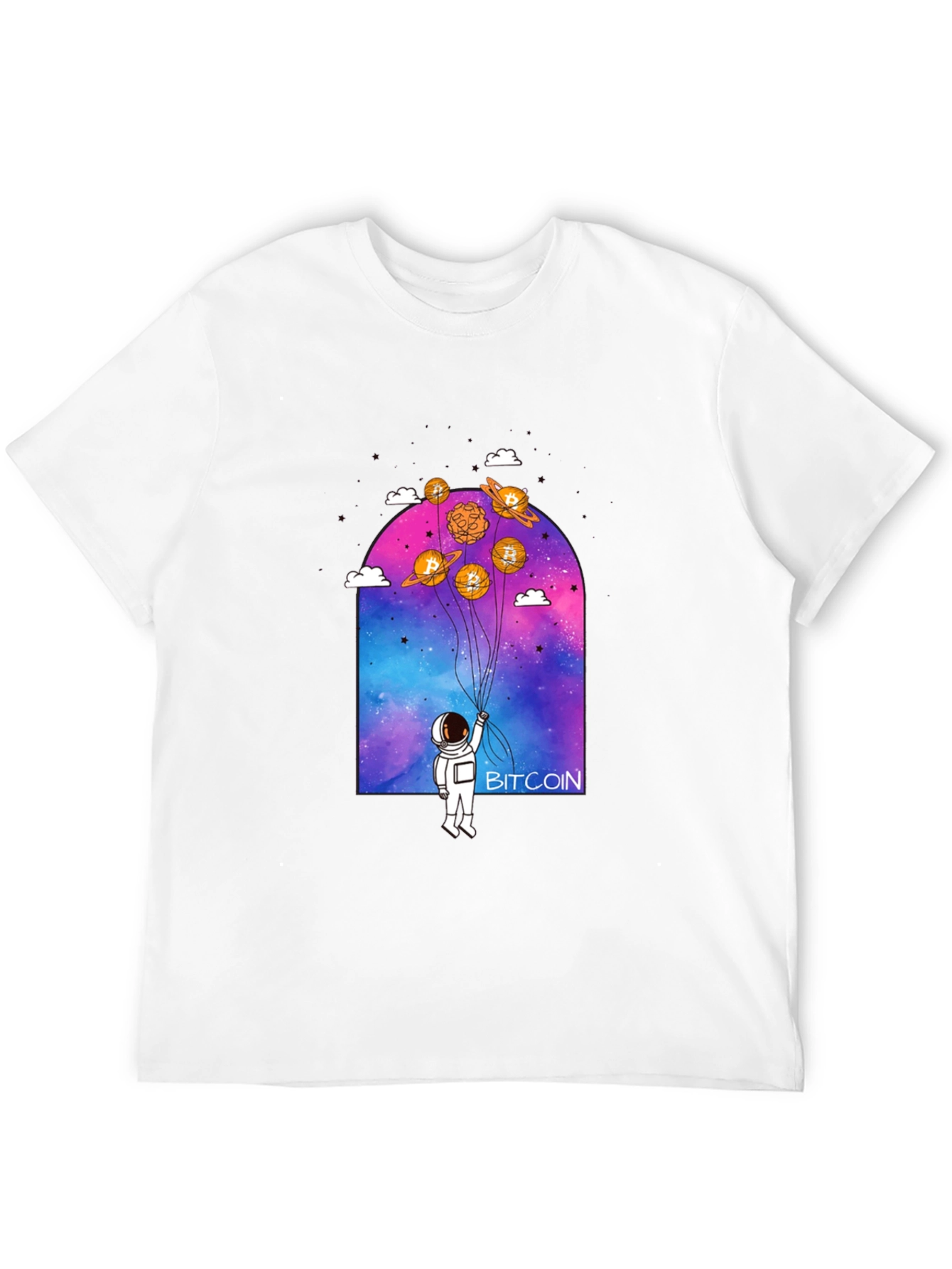 Bitcoin Astronaut Graphic Tee - Crypto Lovers Shirt