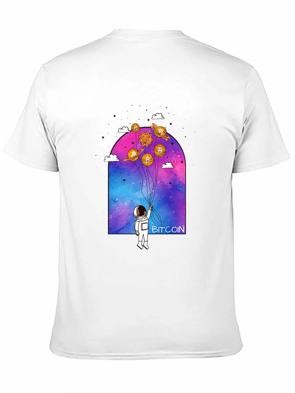 Bitcoin Astronaut Graphic Tee - Crypto Lovers Shirt