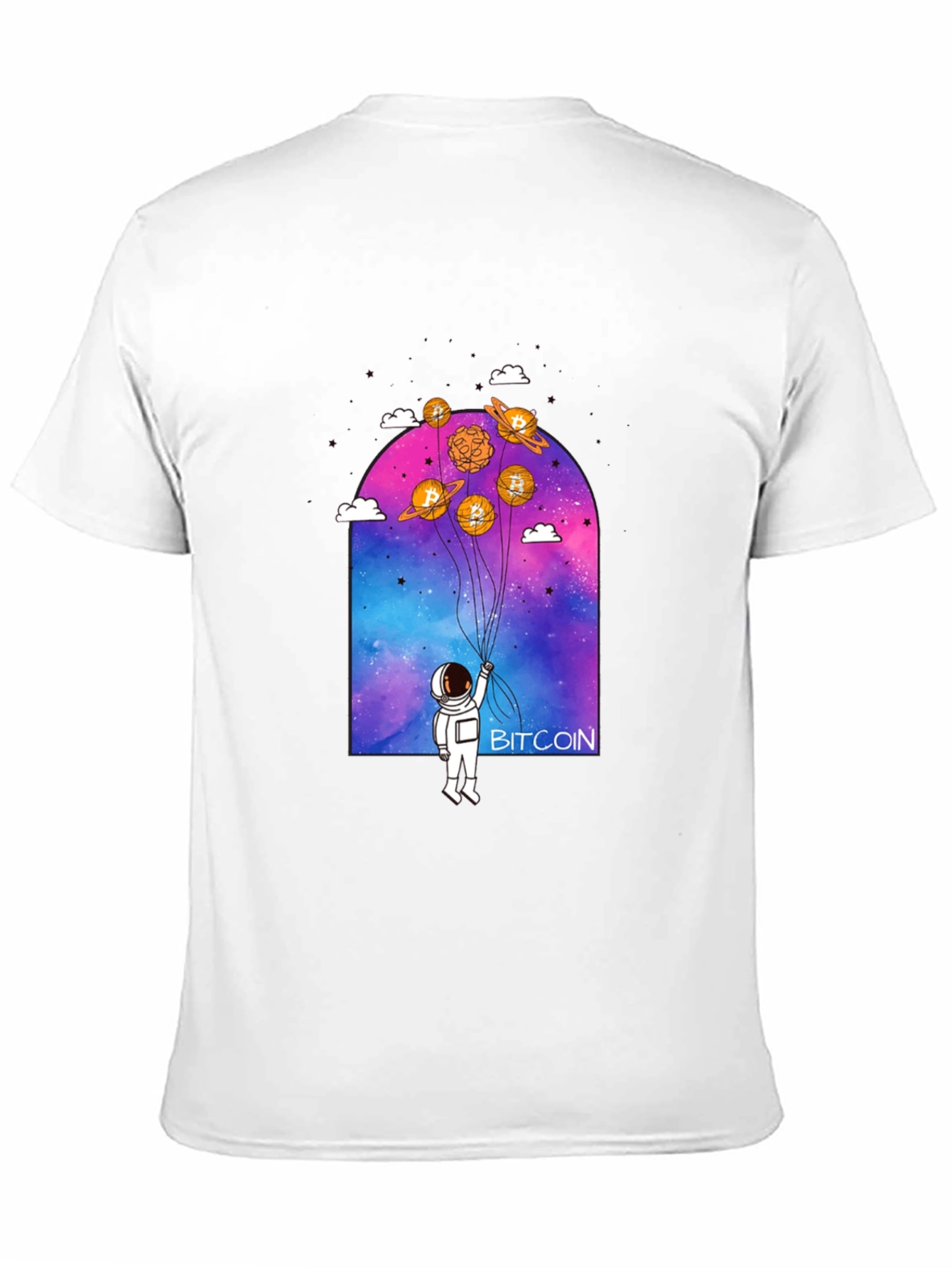 Bitcoin Astronaut Graphic Tee - Crypto Lovers Shirt